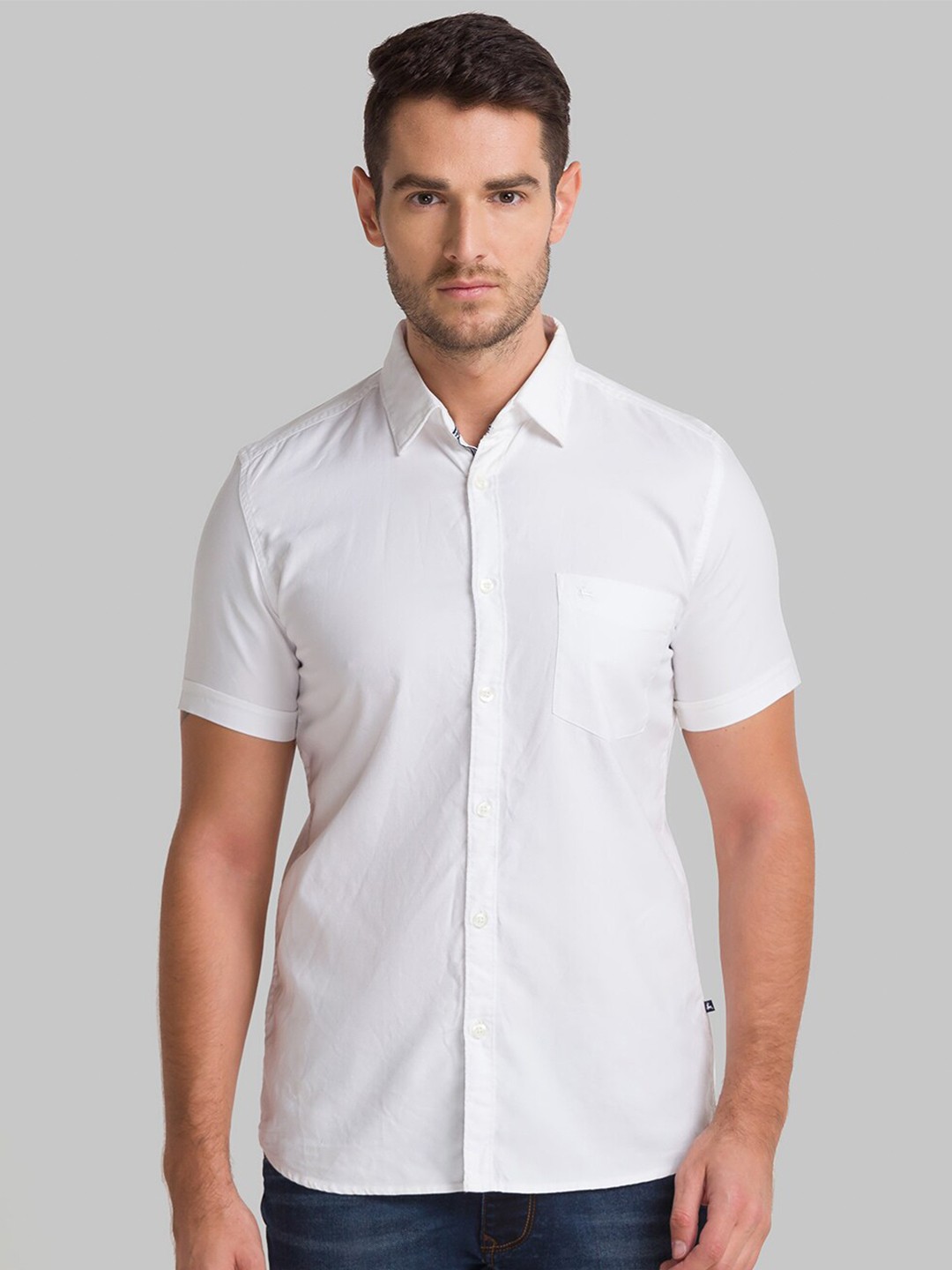 

Parx Men White Slim Fit Casual Cotton Shirt