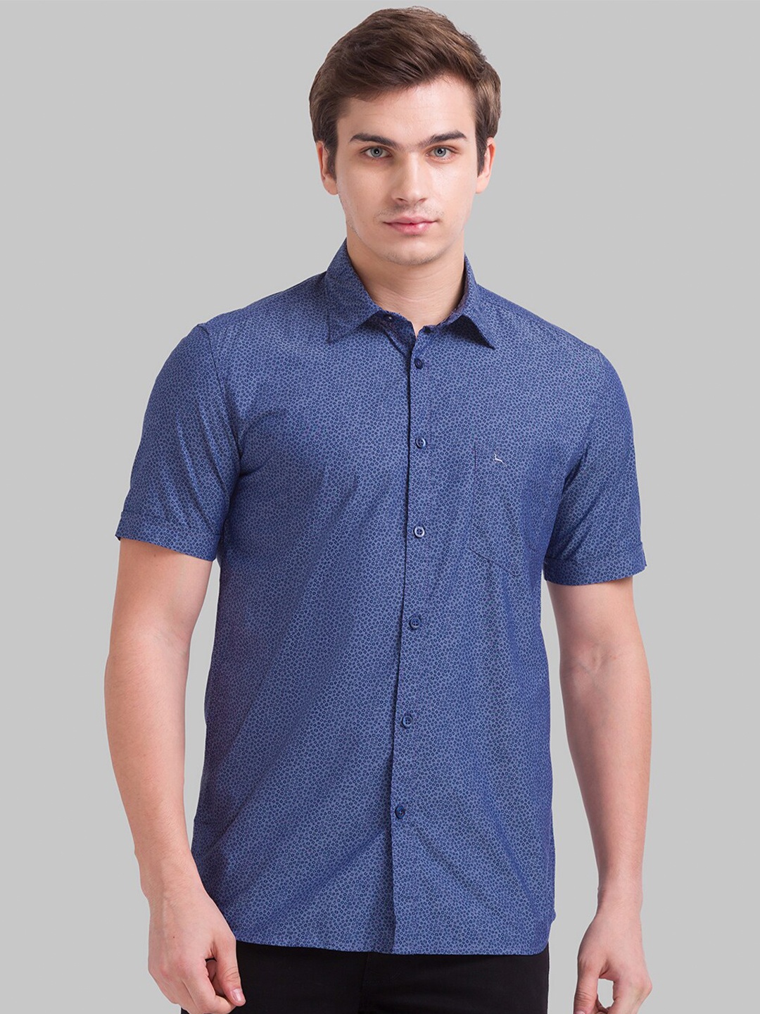 

Parx Men Blue Slim Fit Printed Casual Shirt