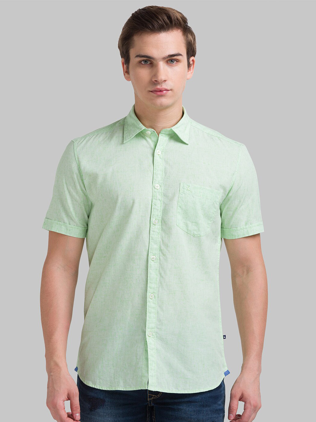 

Parx Men Lime Green Slim Fit Casual Shirt, Blue