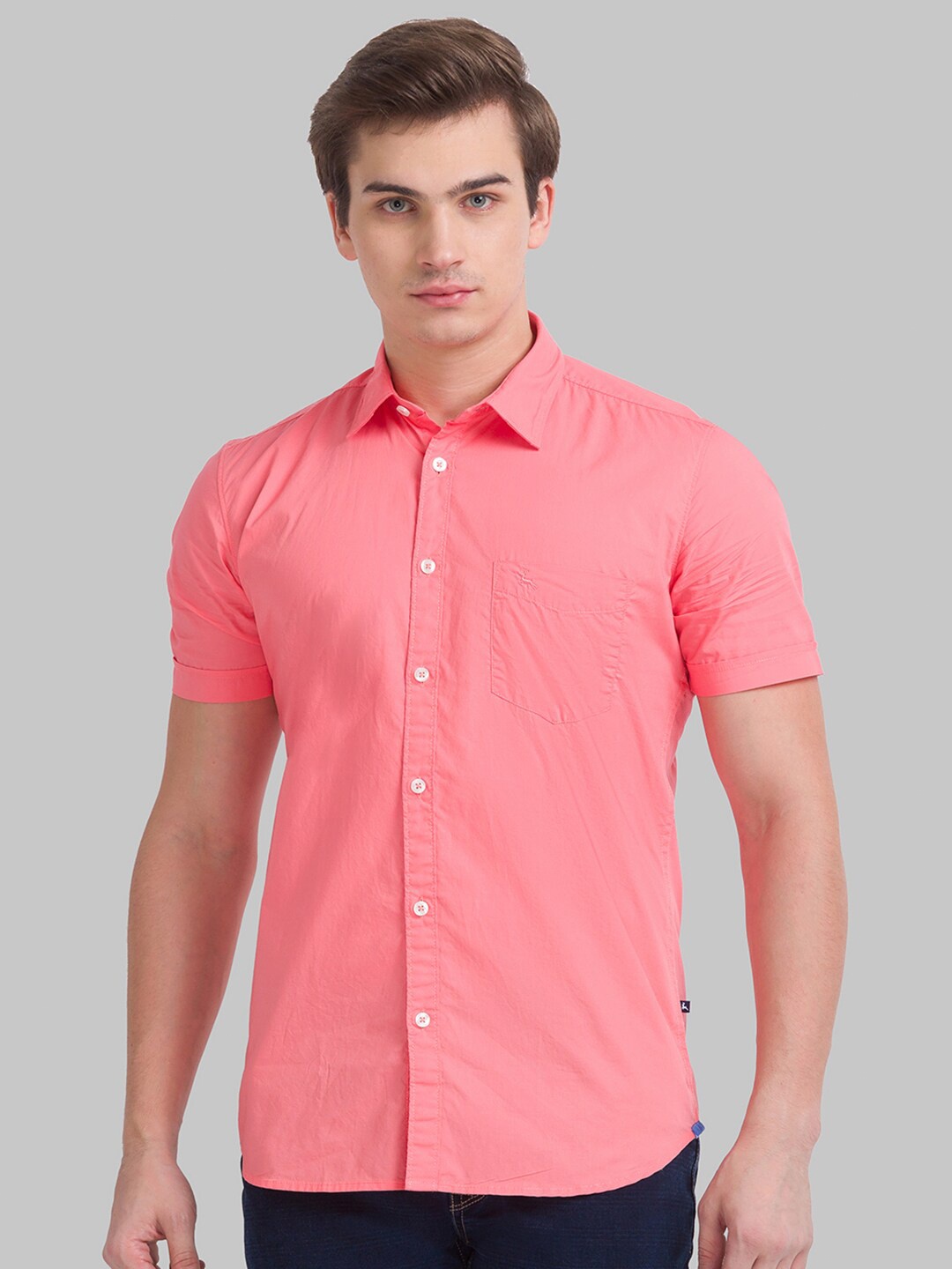 

Parx Men Pink Slim Fit Casual Shirt