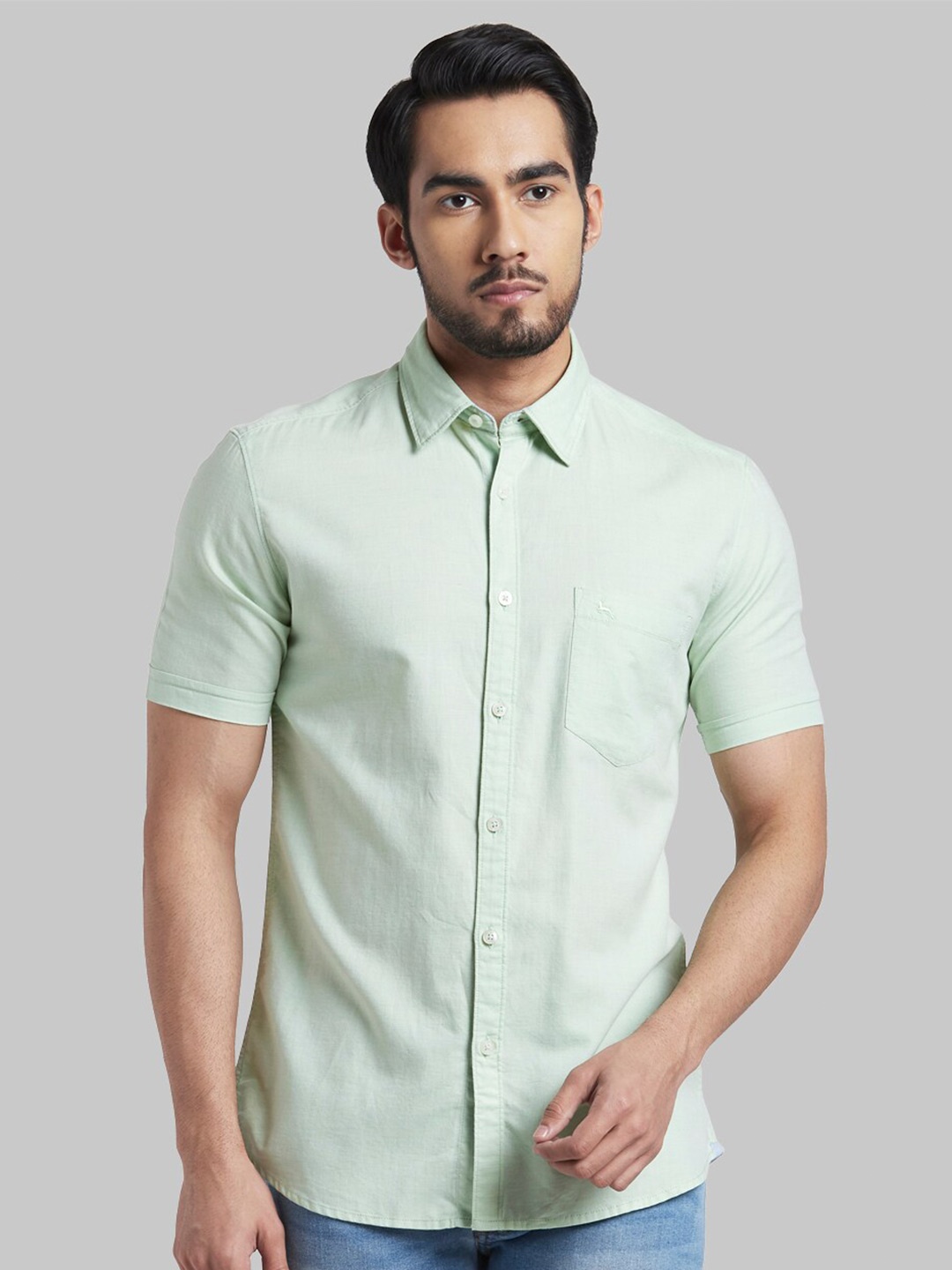 

Parx Men Green Slim Fit Casual Shirt