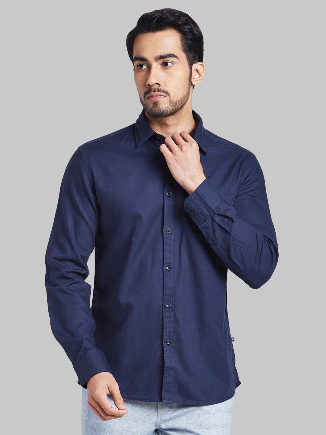 

Parx Men Blue Slim Fit Casual Shirt