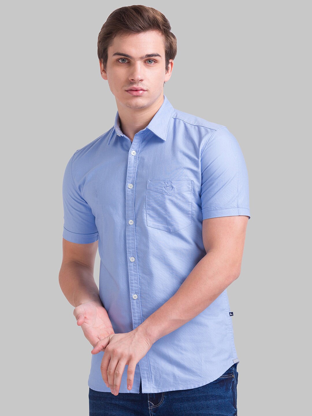 

Parx Men Blue Slim Fit Casual Shirt