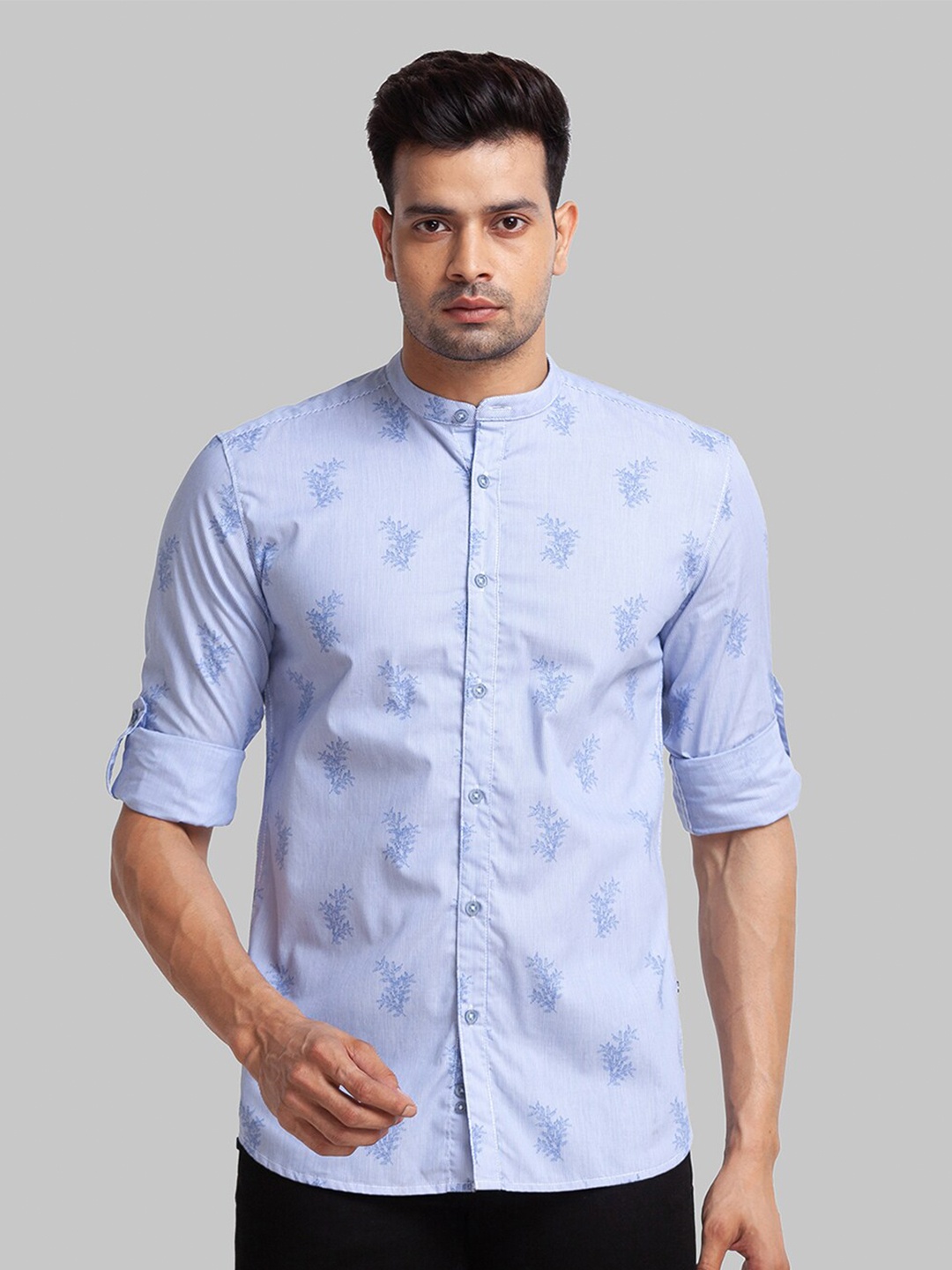 

Parx Men Blue Slim Fit Printed Casual Shirt