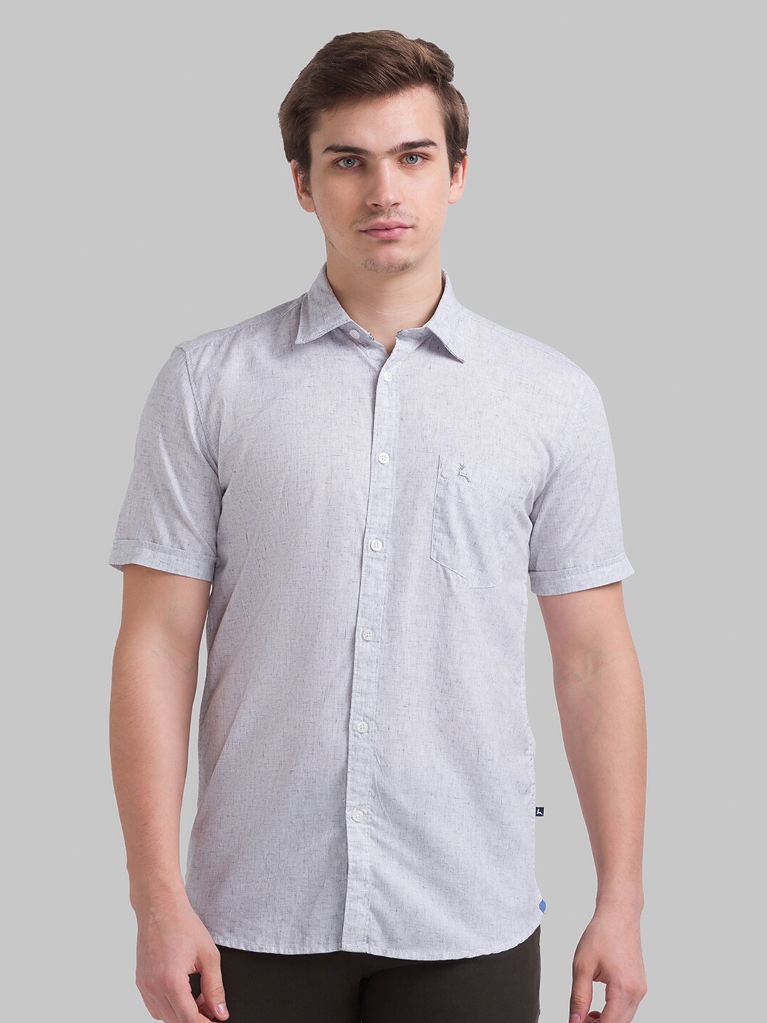 

Parx Men Grey Slim Fit Casual Shirt