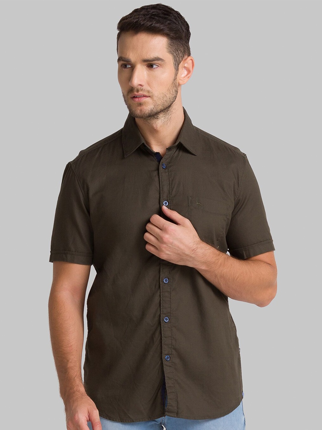 

Parx Men Slim Fit Casual Shirt, Brown