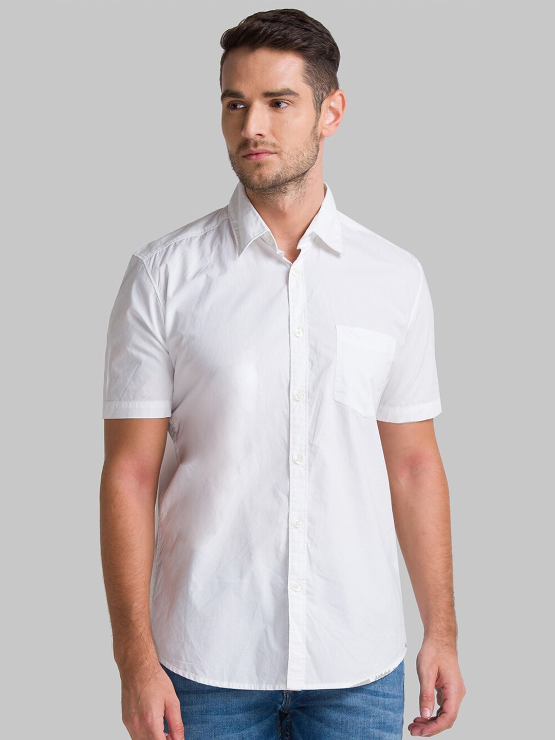 

Parx Men White Slim Fit Casual Cotton Shirt