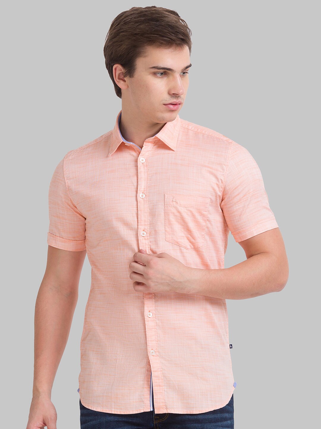 

Parx Men Orange Slim Fit Casual Shirt