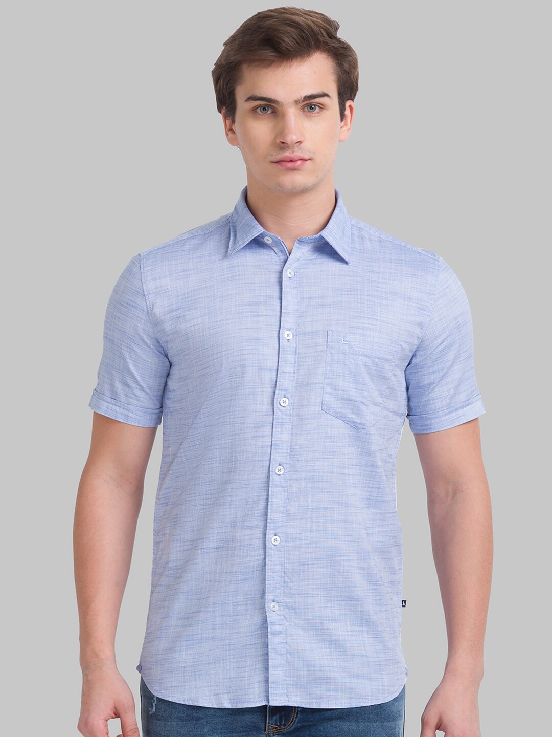

Parx Men Blue Slim Fit Casual Shirt