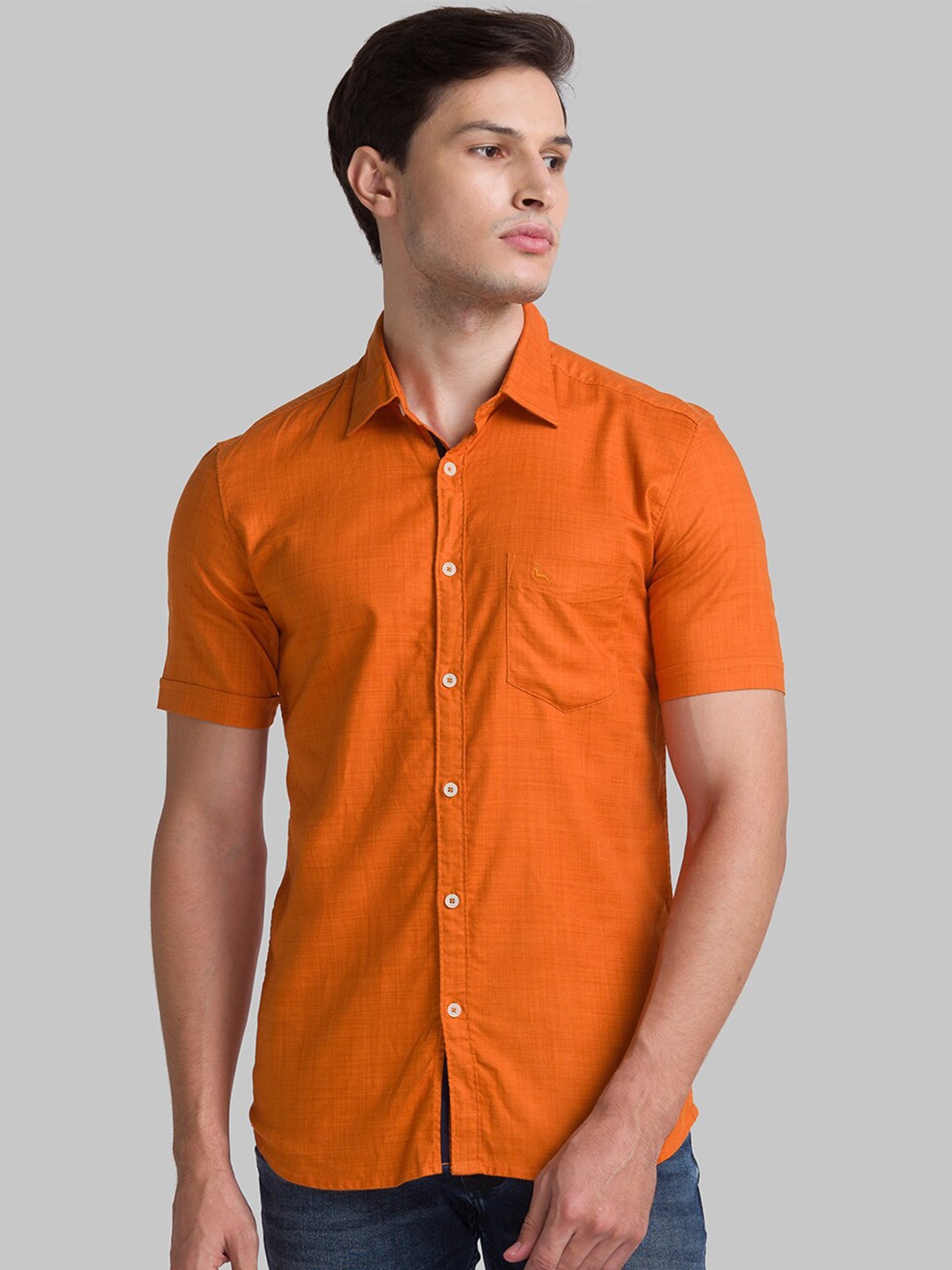 

Parx Men Orange Slim Fit Casual Shirt