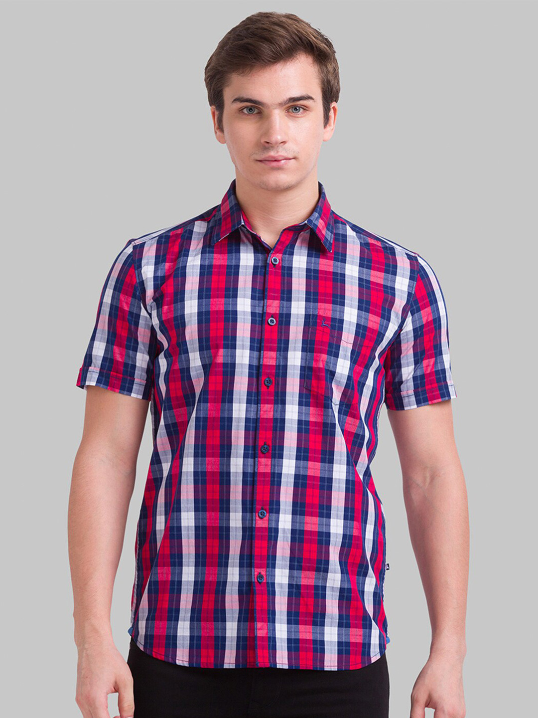 

Parx Men Red Slim Fit Tartan Checks Checked Casual Shirt