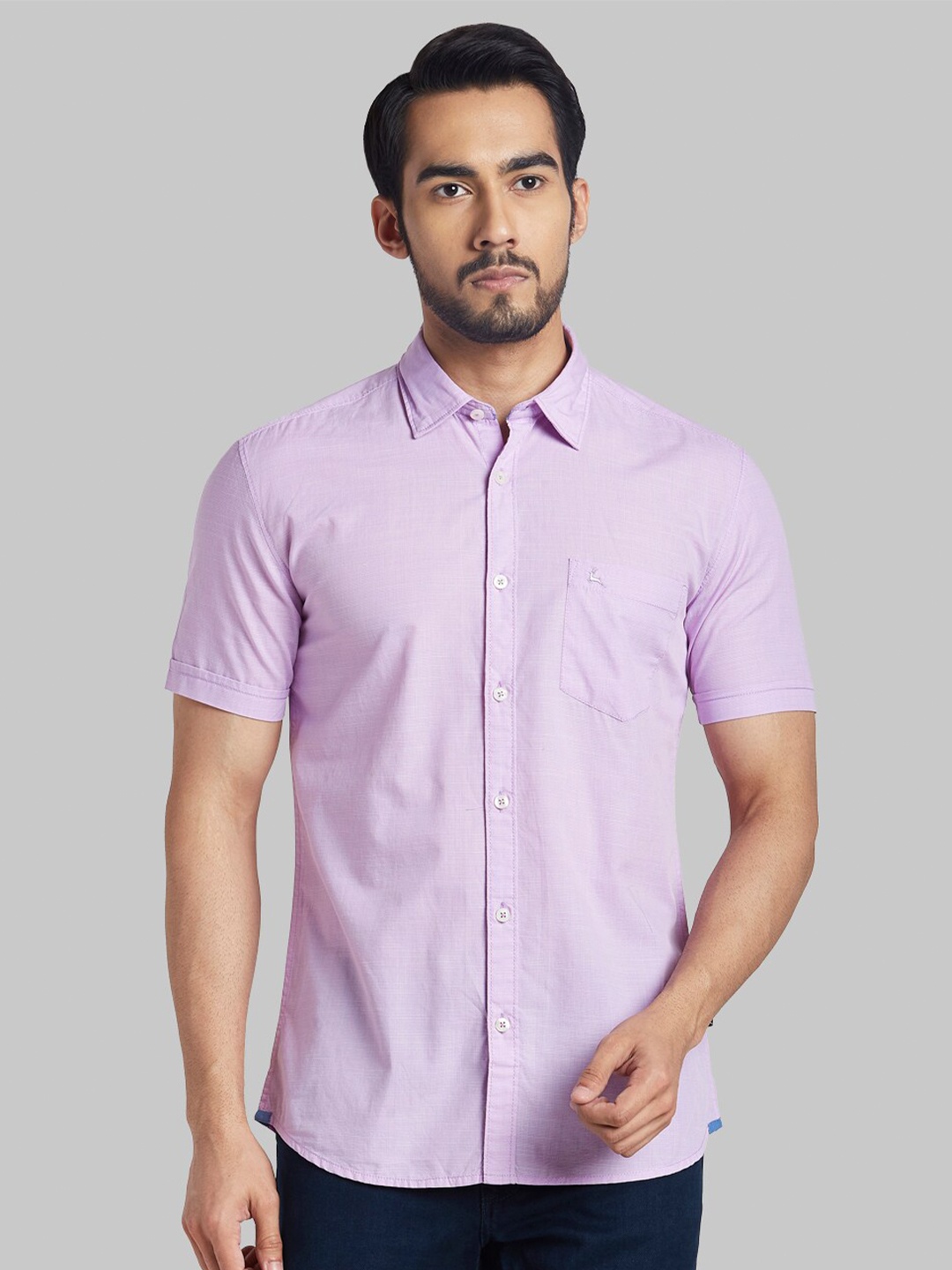 

Parx Men Purple Slim Fit Cotton Casual Shirt