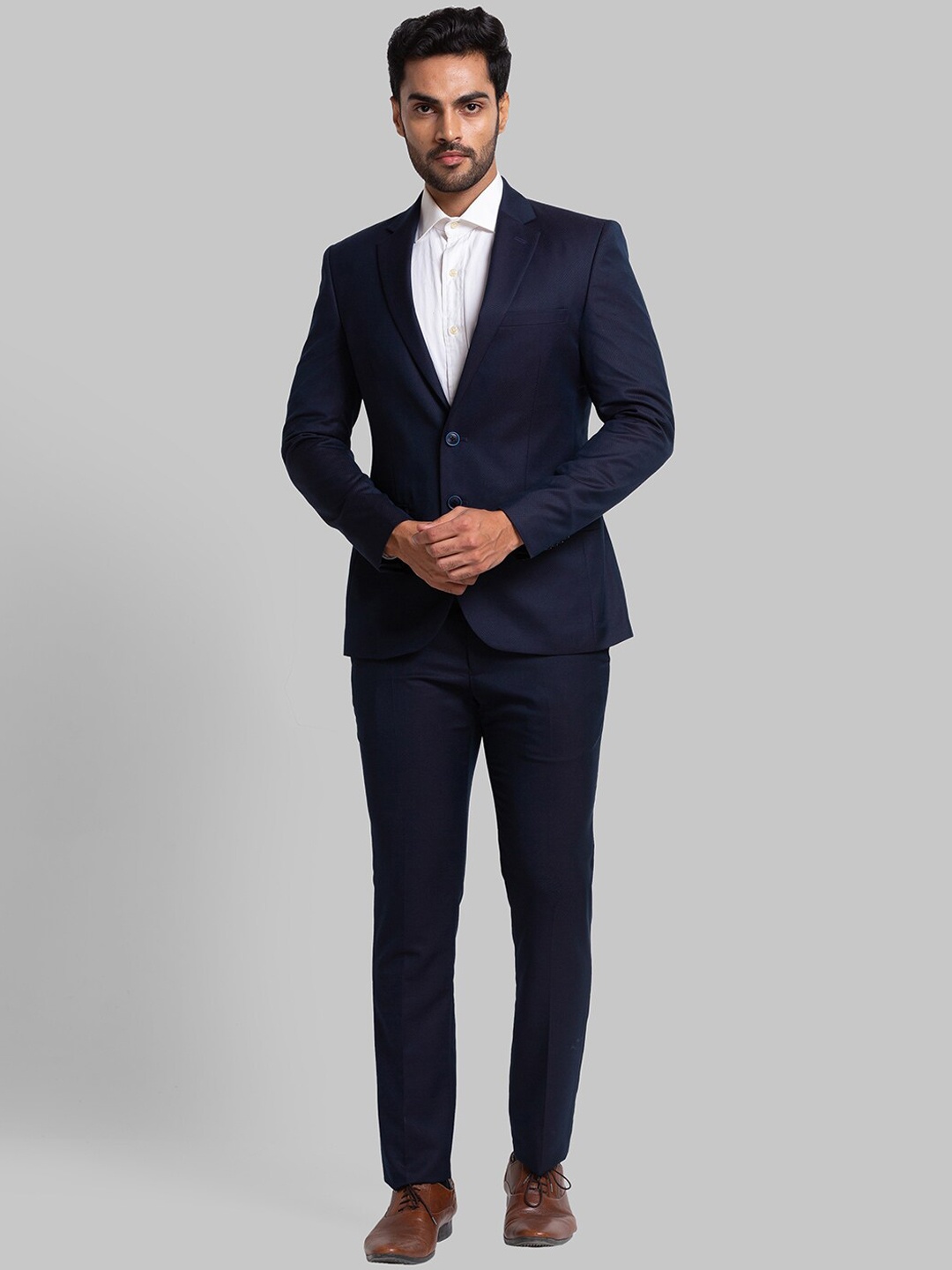 

Parx Men Blue Solid Single-Breasted Two-Piece Formal Suit