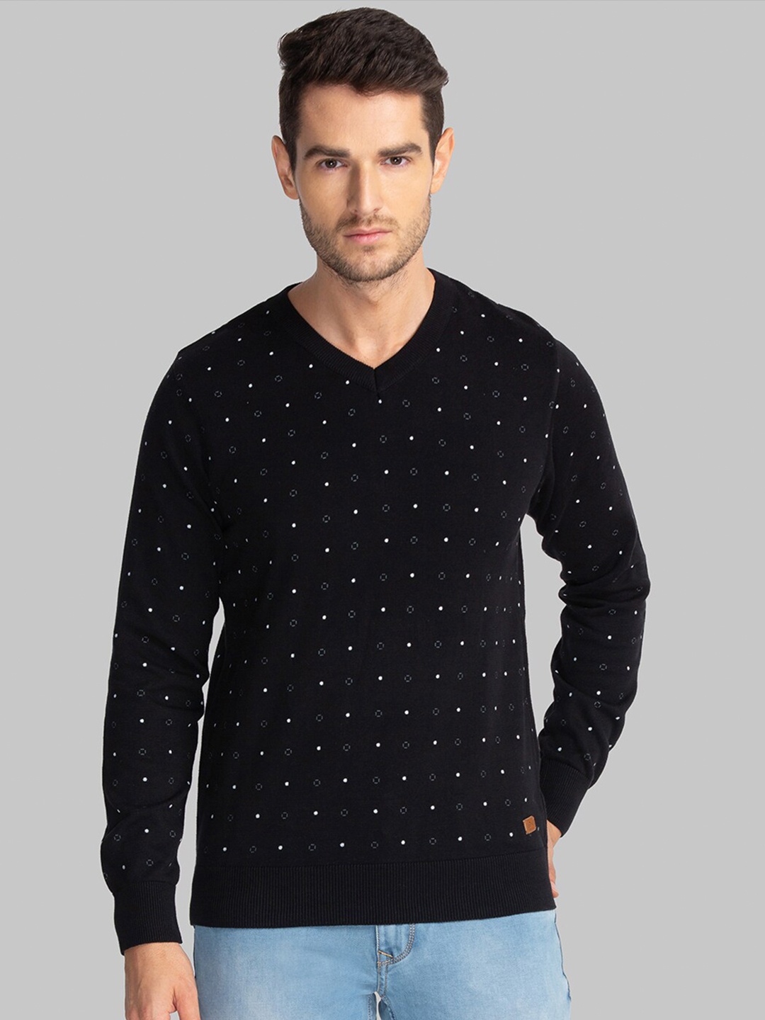 

Parx Men Black & White Printed Sweater