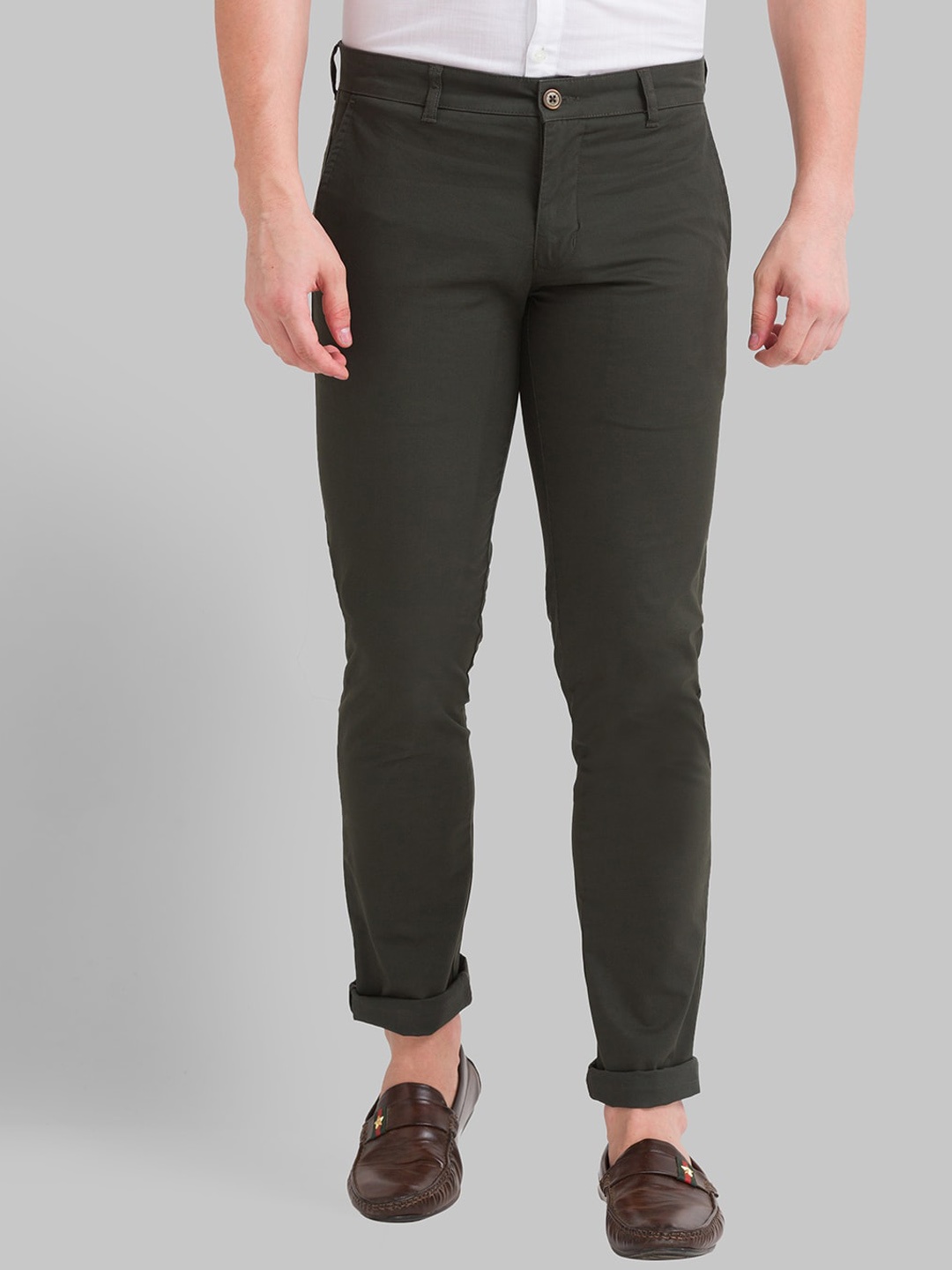 

Parx Men Green Tapered Fit Trousers