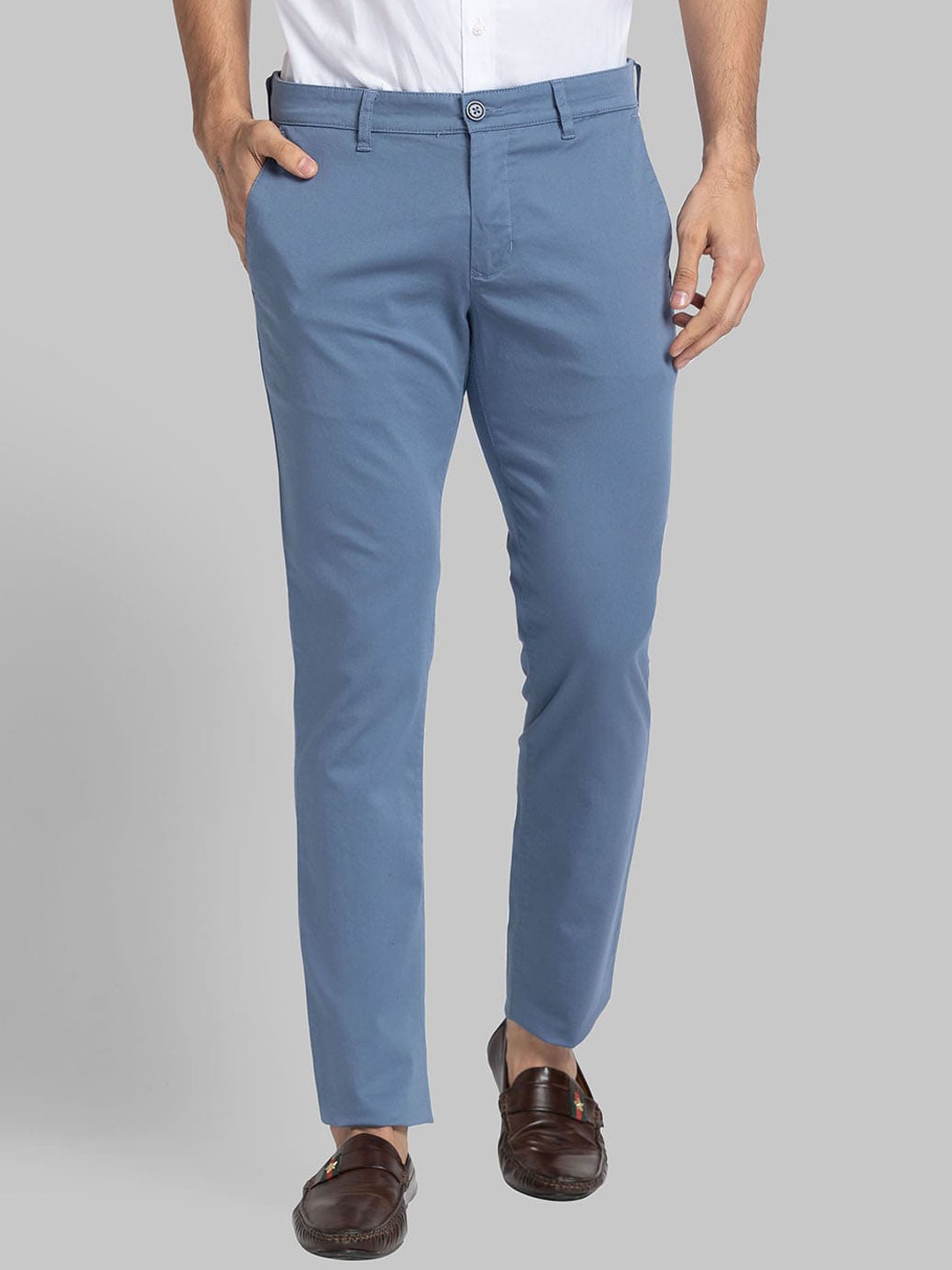 

Parx Men Blue Tapered Fit Trousers