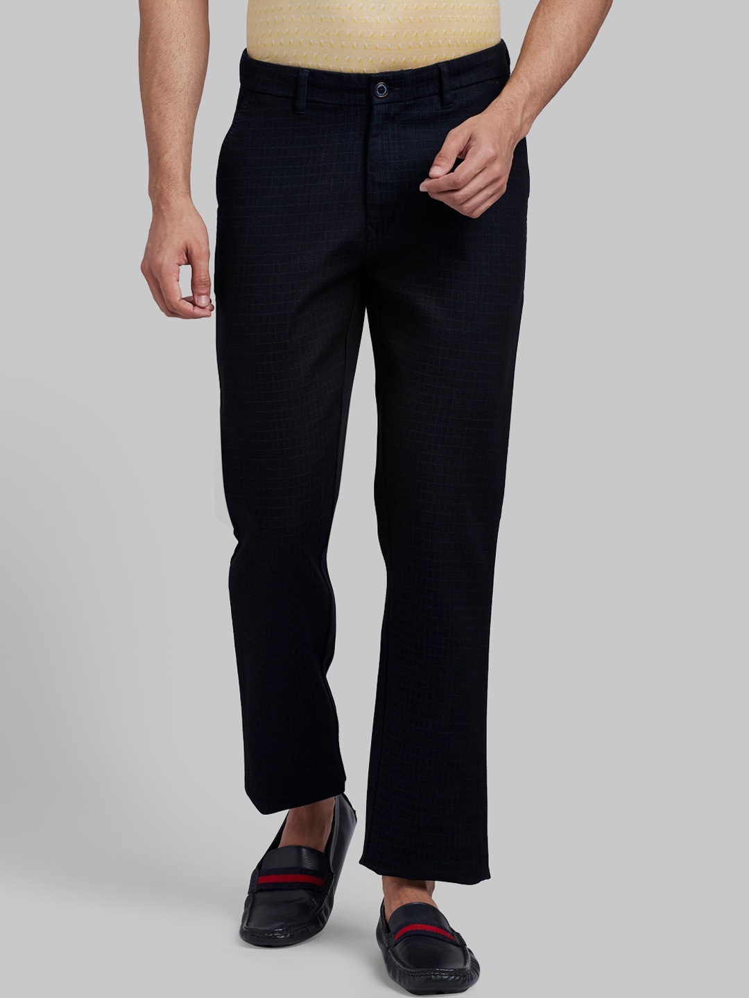 

Parx Men Navy Blue Slim Fit Trousers