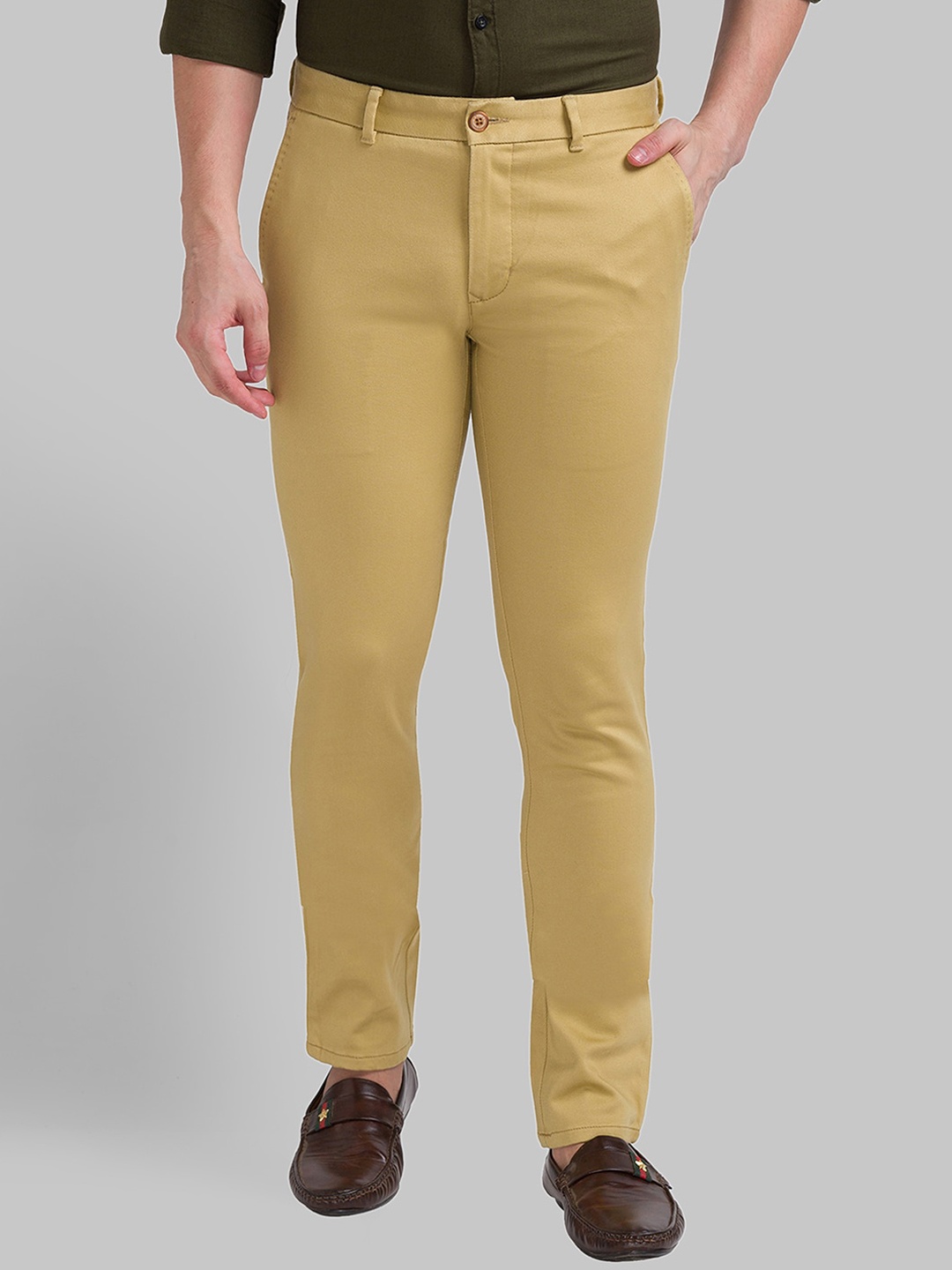 

Parx Men Khaki Slim Fit Chinos Trousers