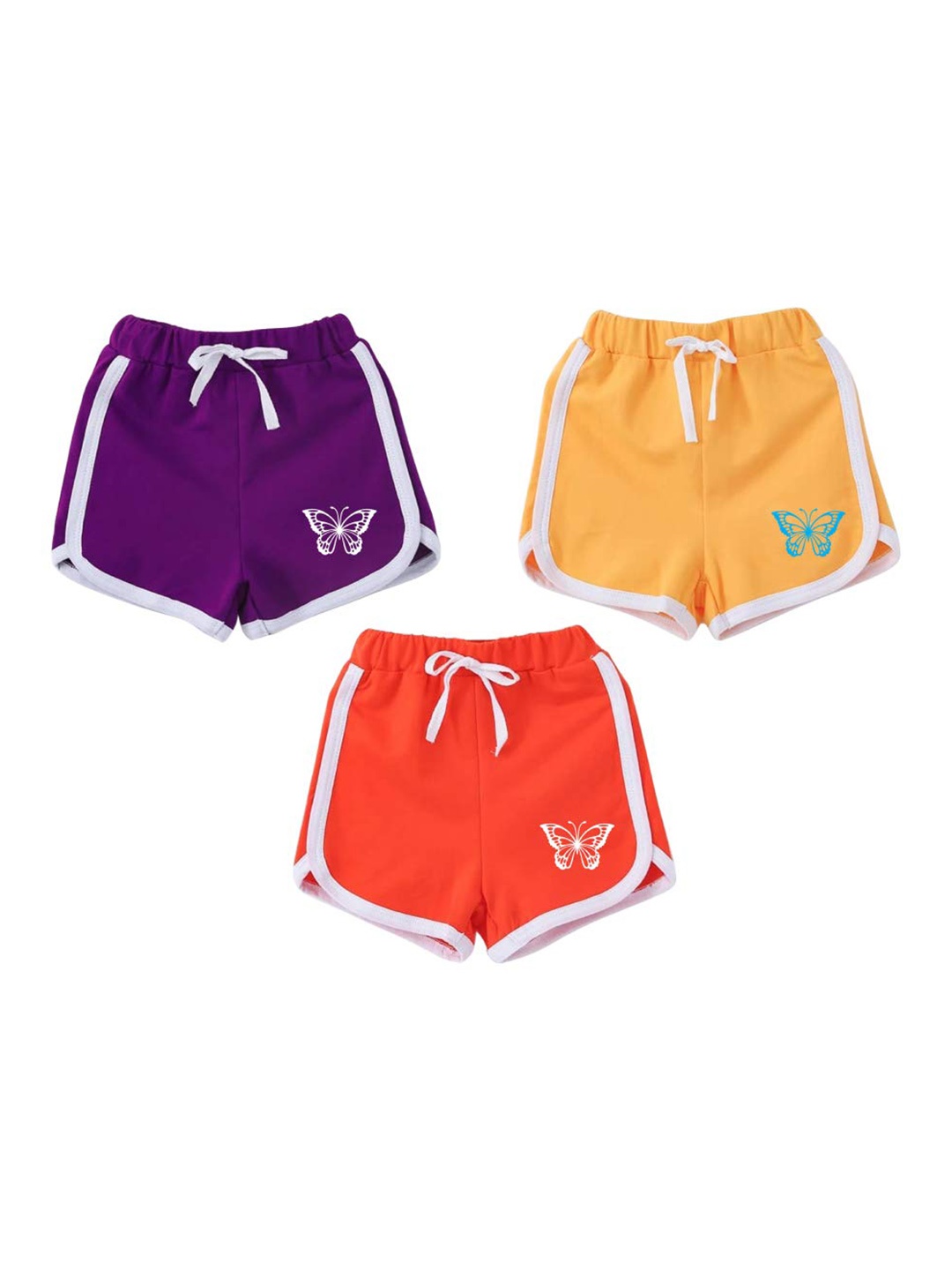 

KYDA KIDS Girls Pack of 3 Purple Pure Cotton Shorts