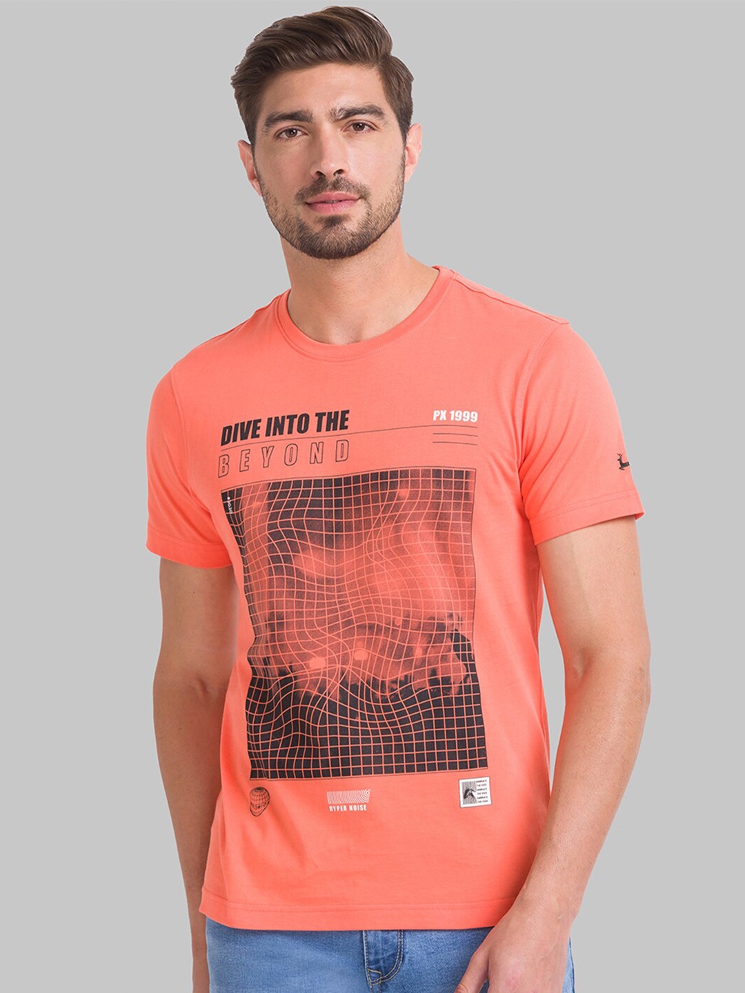 

Parx Men Orange Printed T-shirt