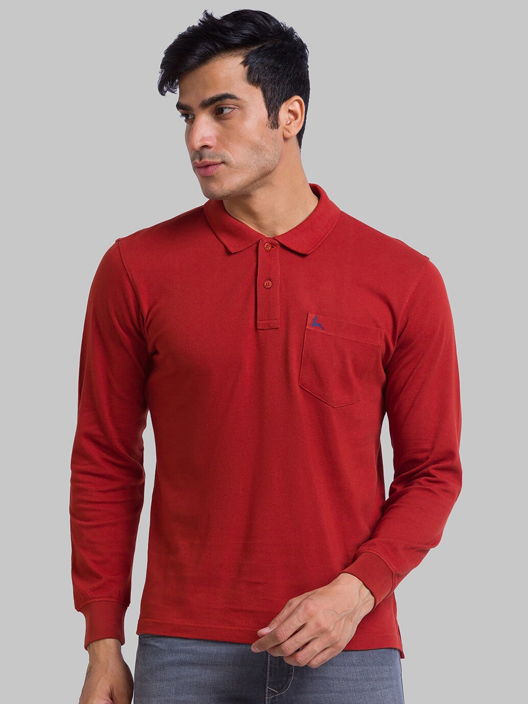 

Parx Men Orange Polo Collar T-shirt