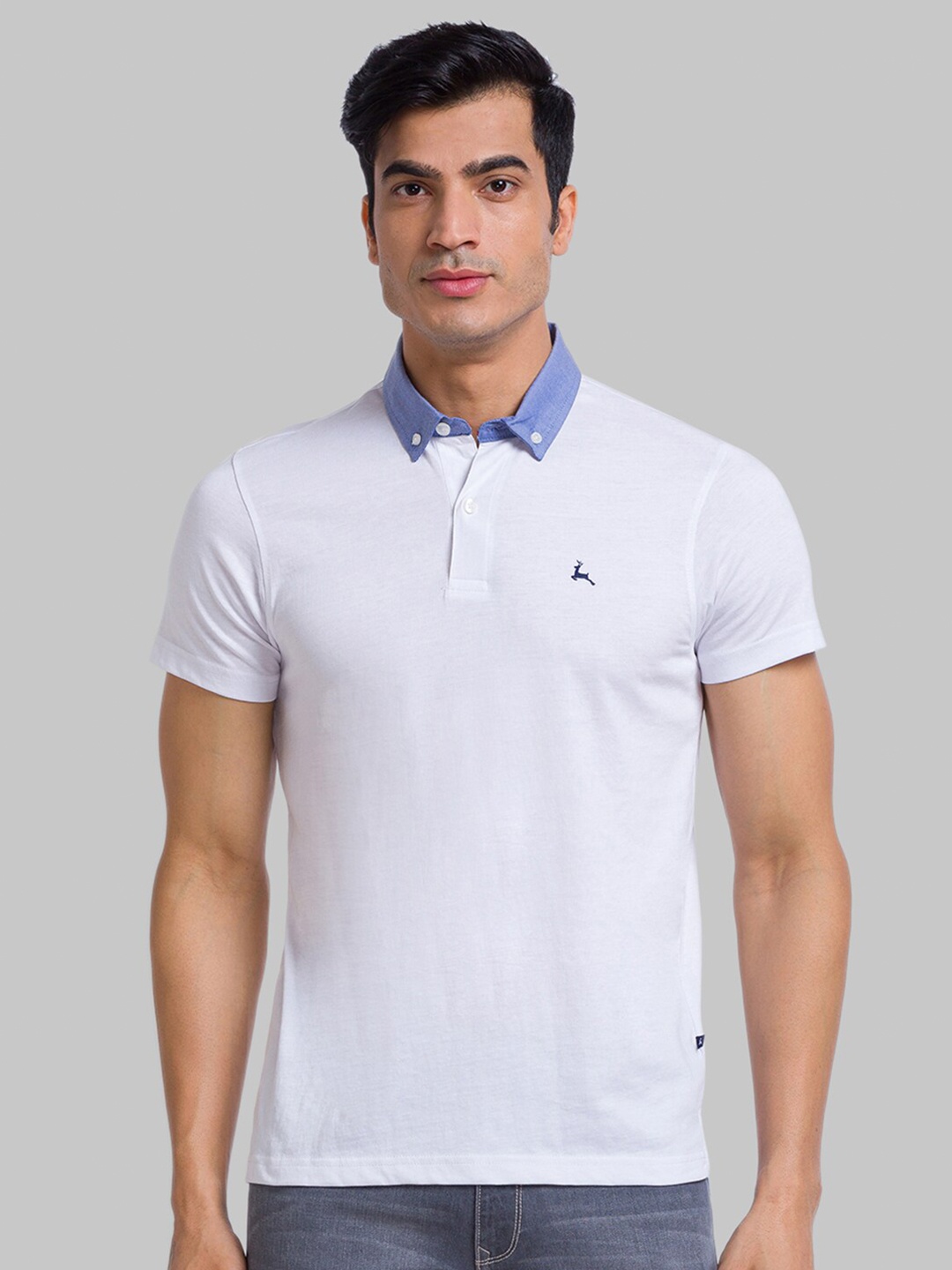 

Parx Men White Solid Polo Collar T-shirt