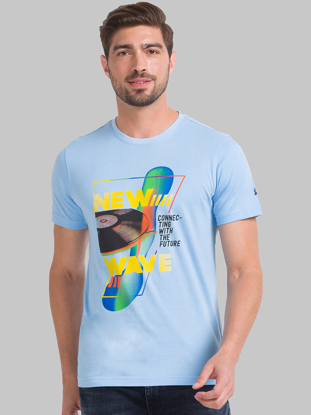 

Parx Men Blue Printed T-shirt