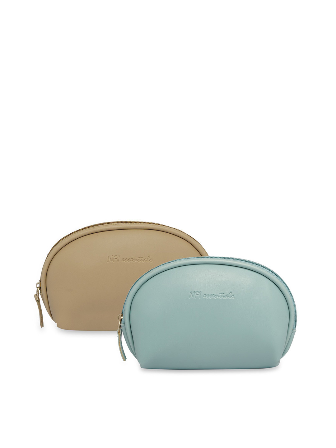 

NFI essentials Women Pack Of 2 Solid Makeup Pouch, Blue