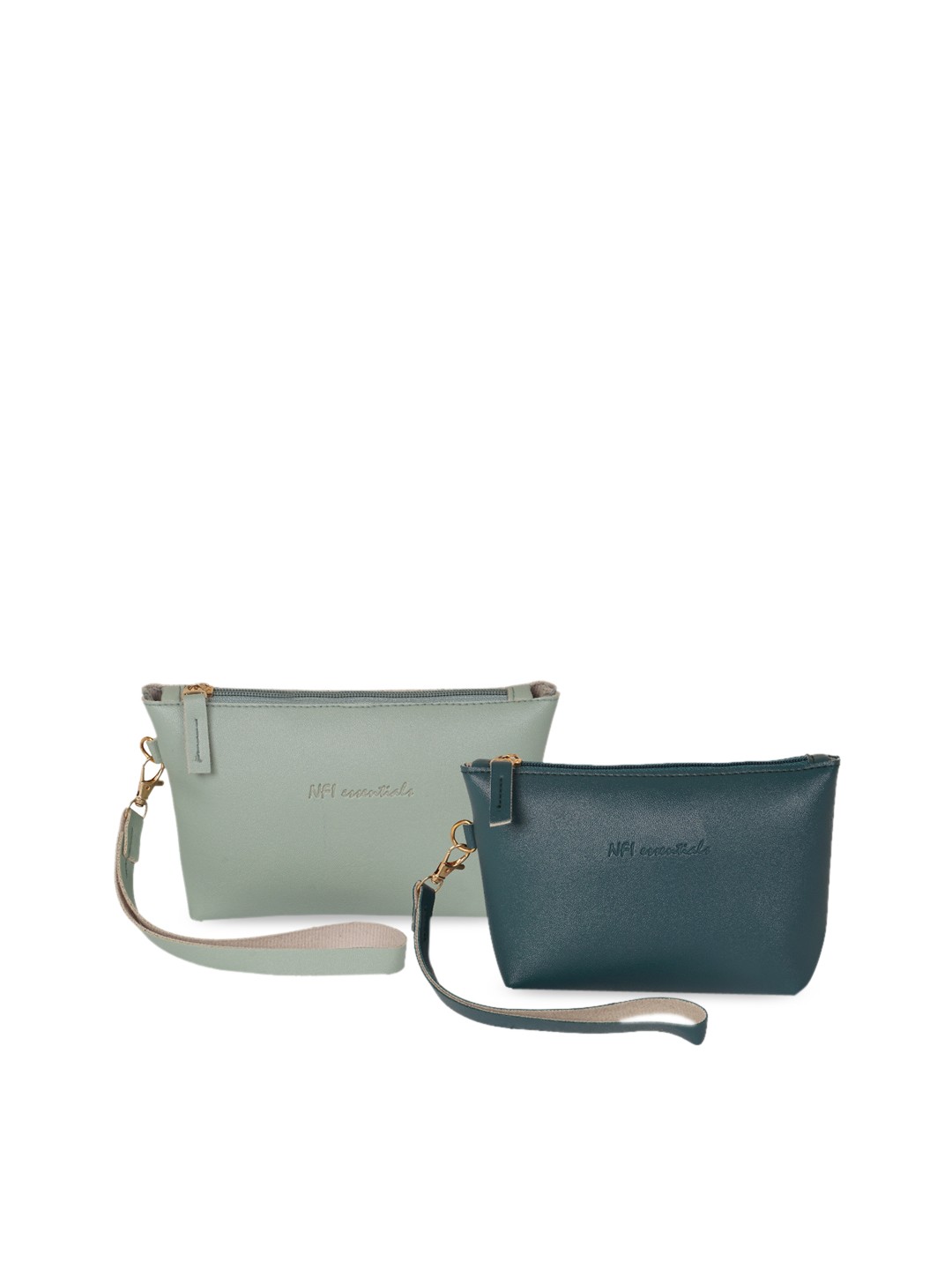 

NFI essentials Women Set Of 2 Solid Makeup Pouch, Grey