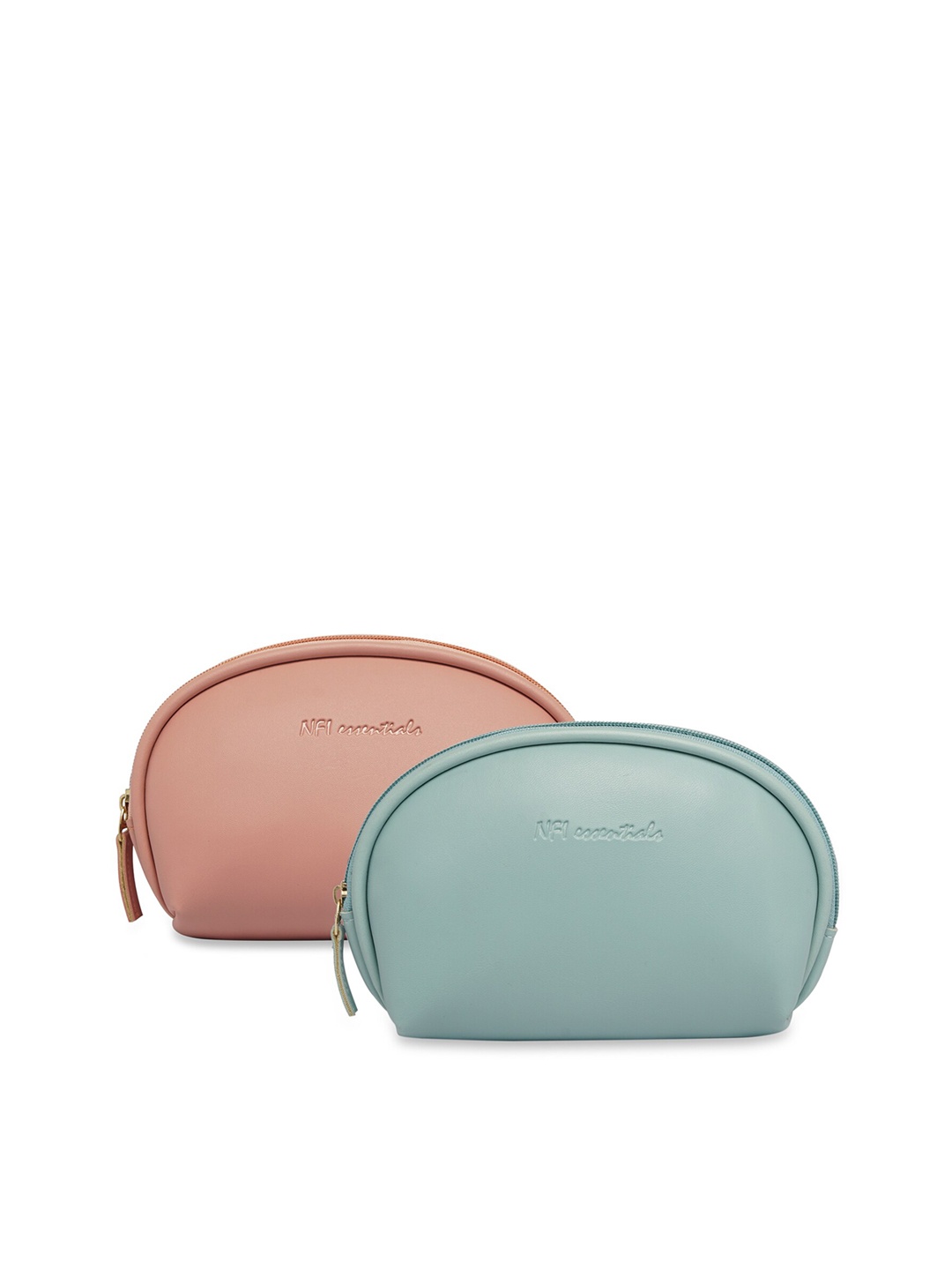 

NFI essentials Women Set Of 2 Solid Makeup Pouch, Blue