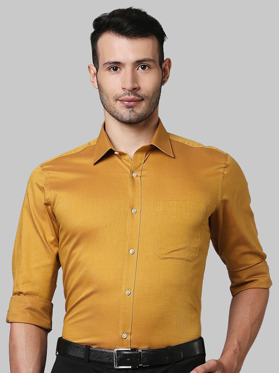 

Raymond Men Mustard Solid Formal Shirt