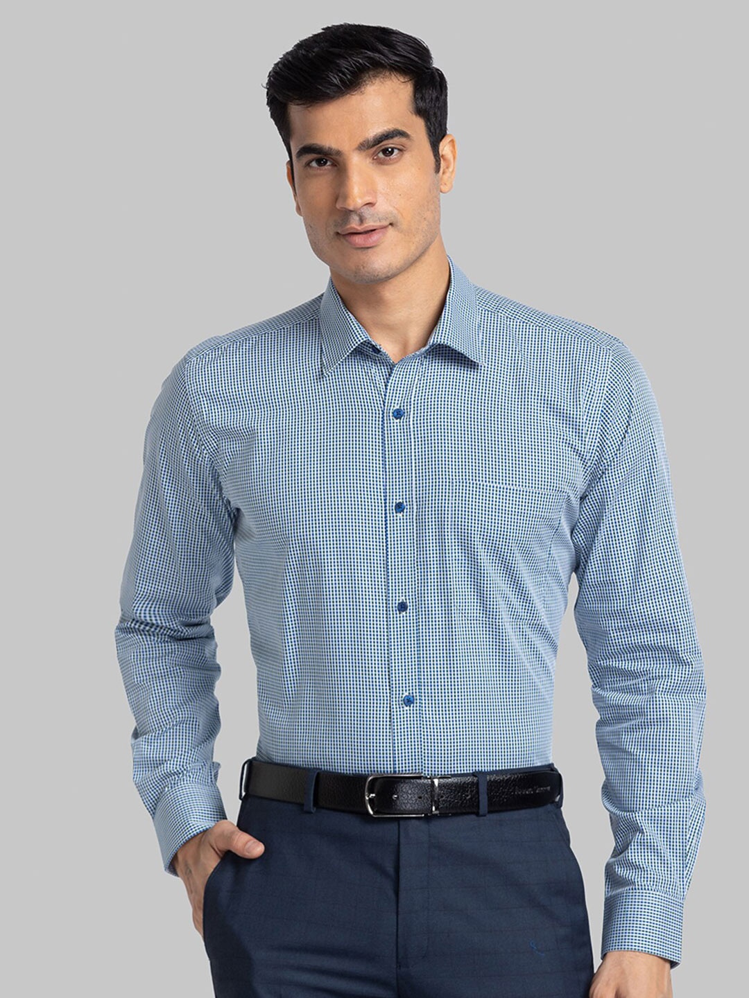 

Raymond Men Blue Printed Cotton Casual Shirt