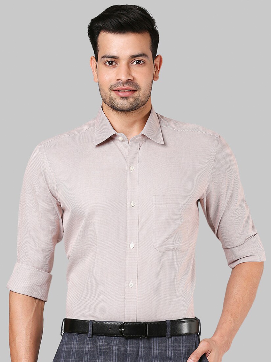 

Raymond Men Beige Printed Casual Shirt