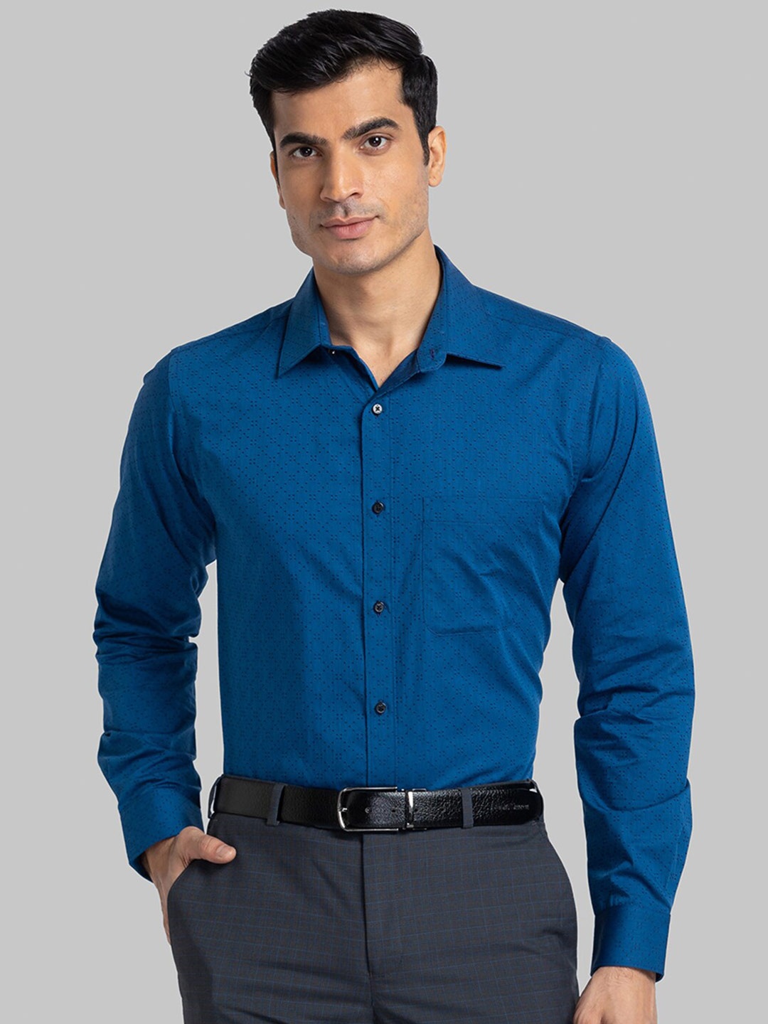 

Raymond Men Blue Printed Cotton Shirts