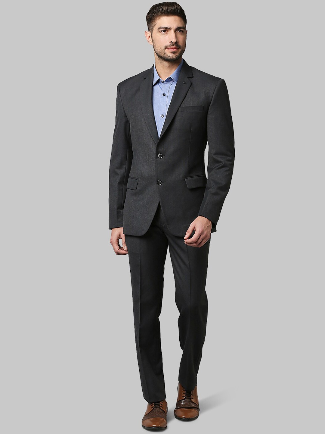 

Raymond Men Grey Self-Design Single-Breasted Formal Suit