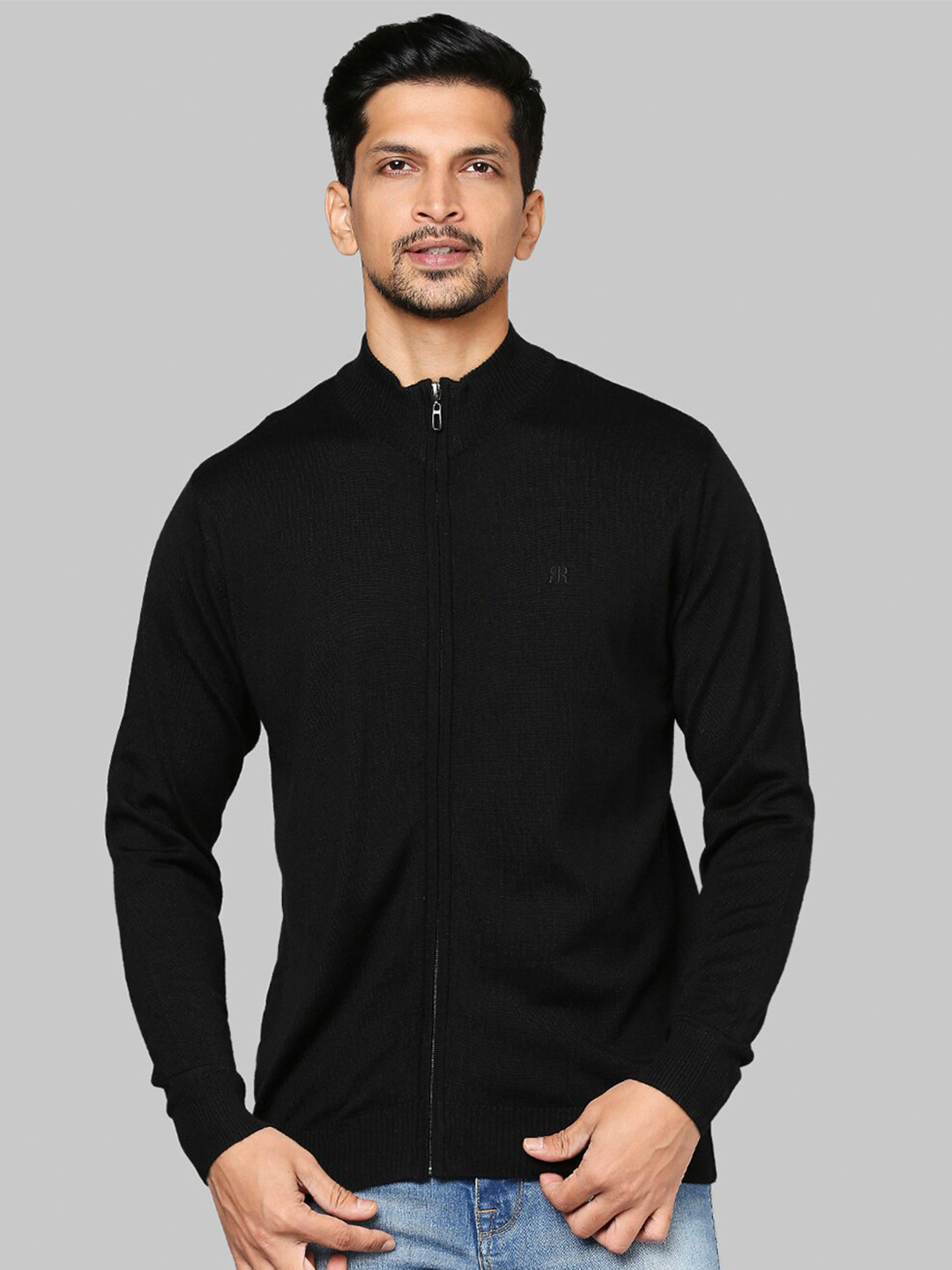 

Raymond Men Solid Long Sleeves Front Open Black