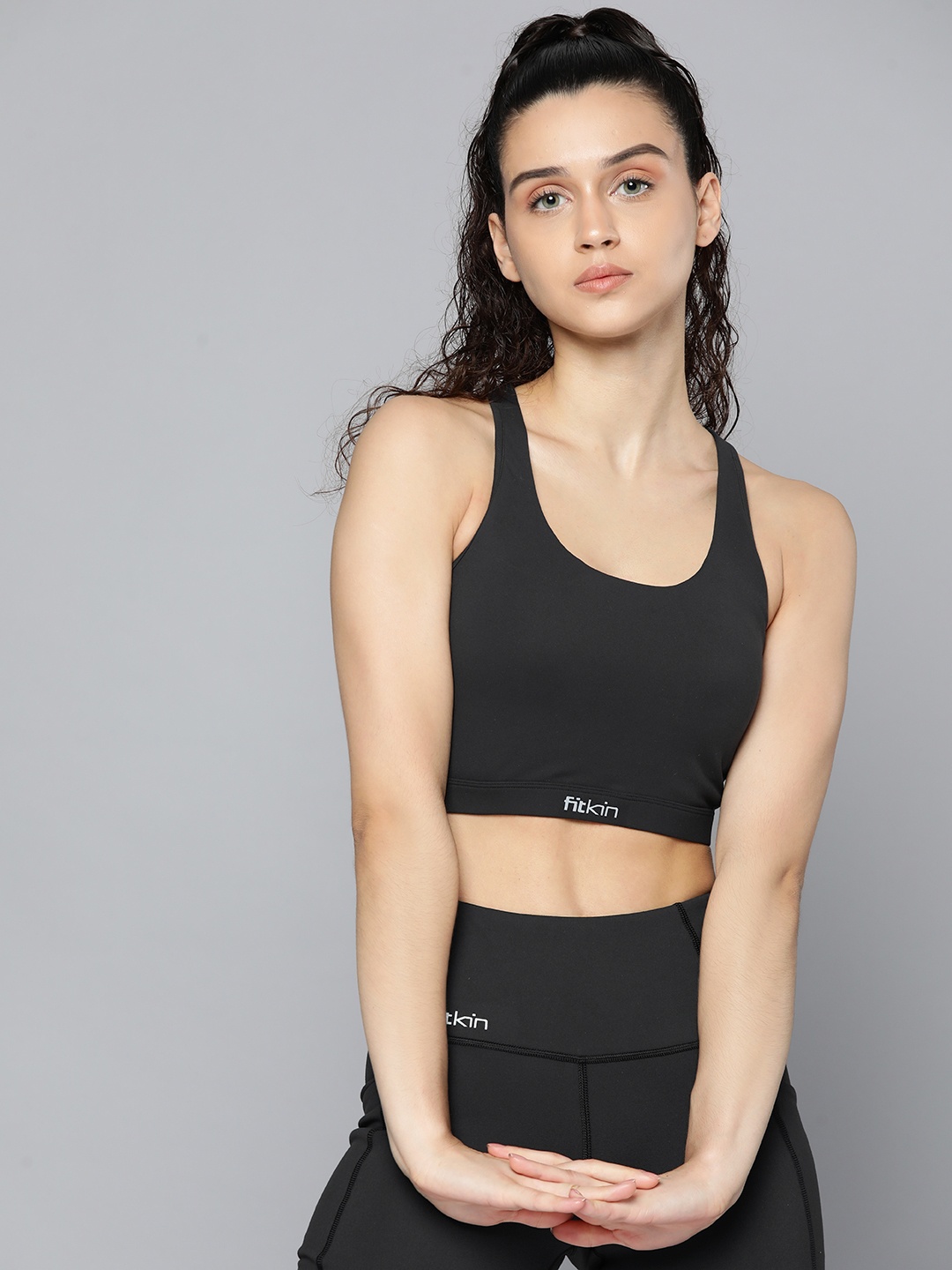 

Fitkin Black Sports Bra