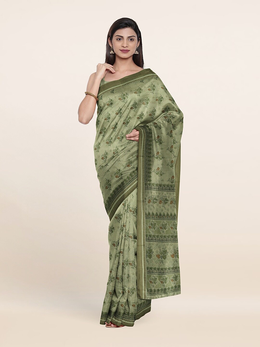 

Pothys Chandhari Cotton Green Colour Saree