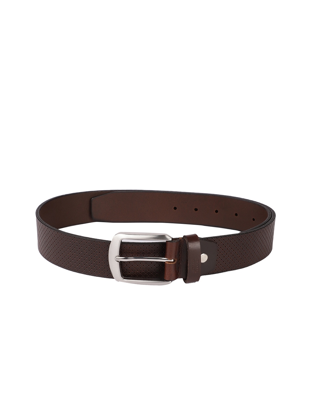 

Indian Terrain Men Brown Solid Leather Formal Belt