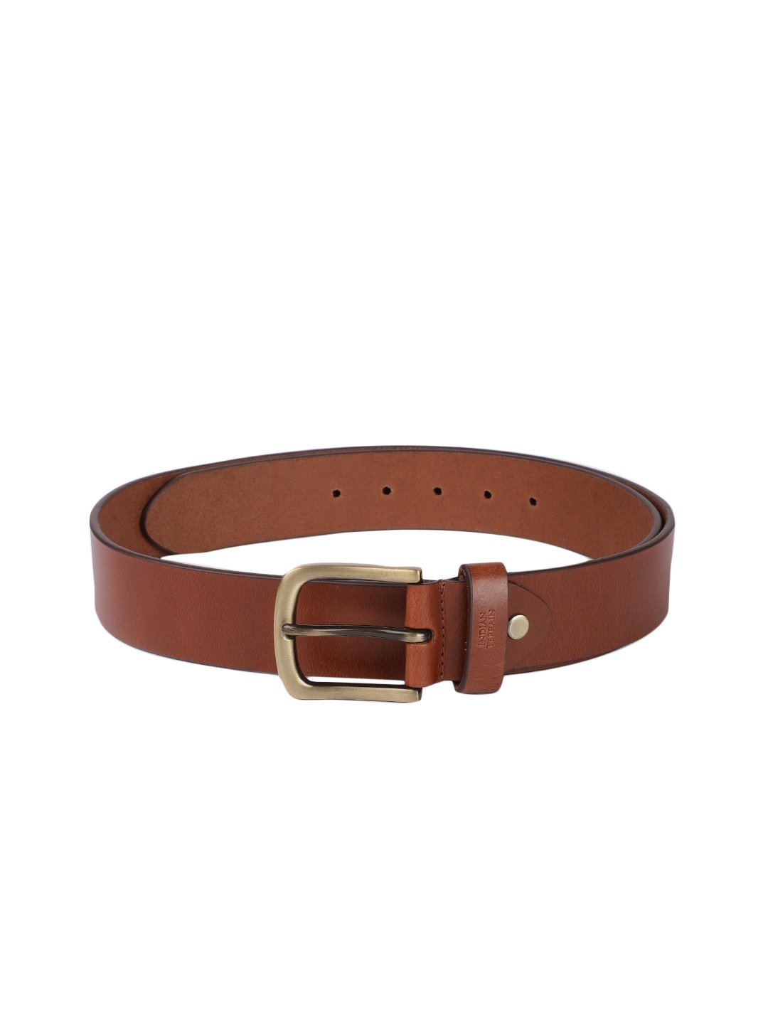 

Indian Terrain Men Tan Brown Leather Belt