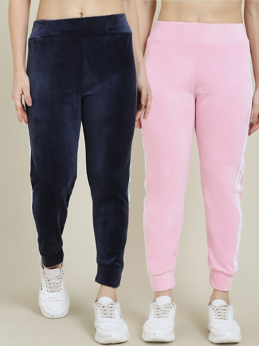 

Miaz Lifestyle Women Pack of 2 Navy blue & Pink Relaxed-fit Track Pants