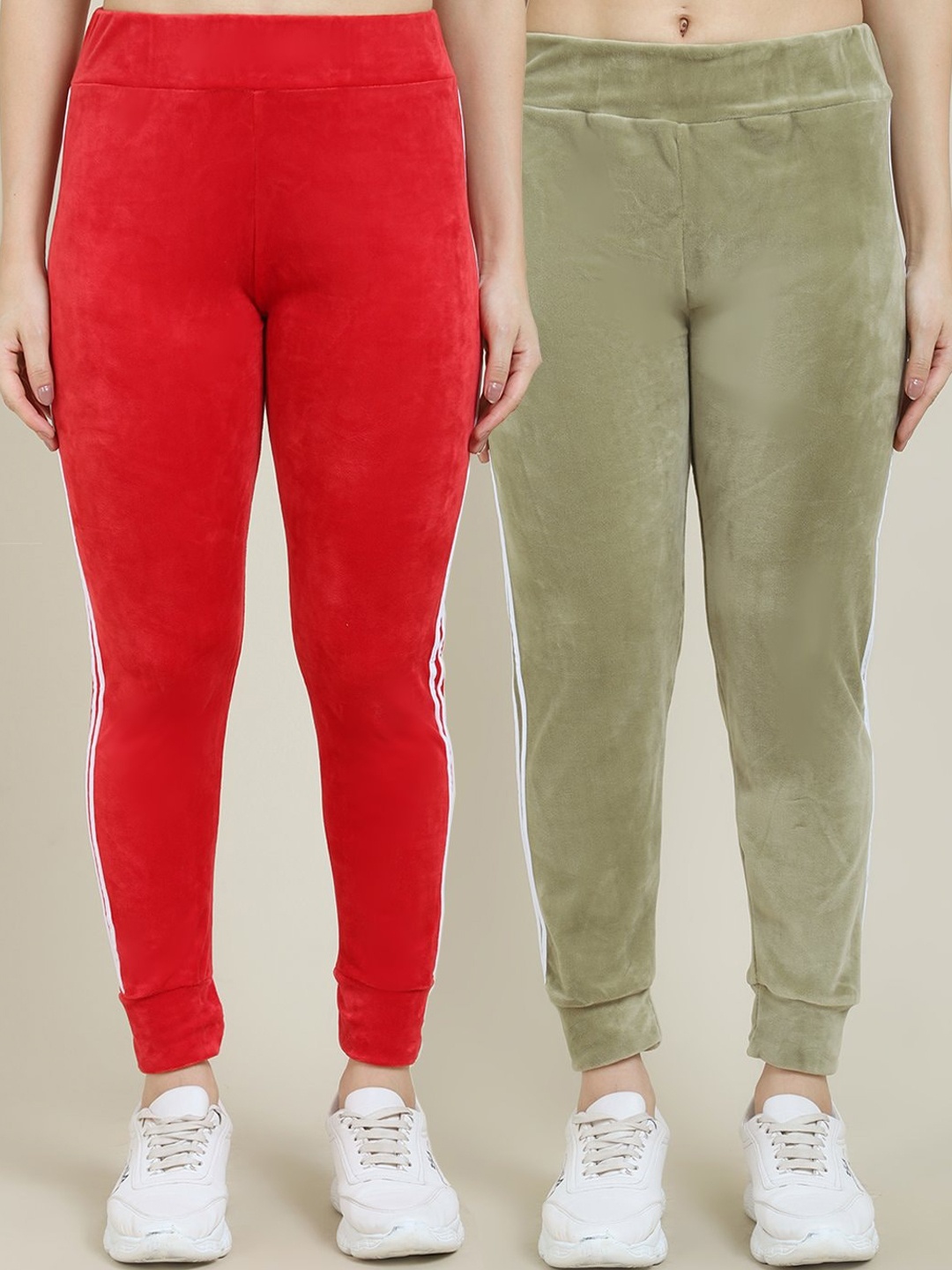 

Miaz Lifestyle Women Pack of 2 Relaxed-fit Track Pants, Green