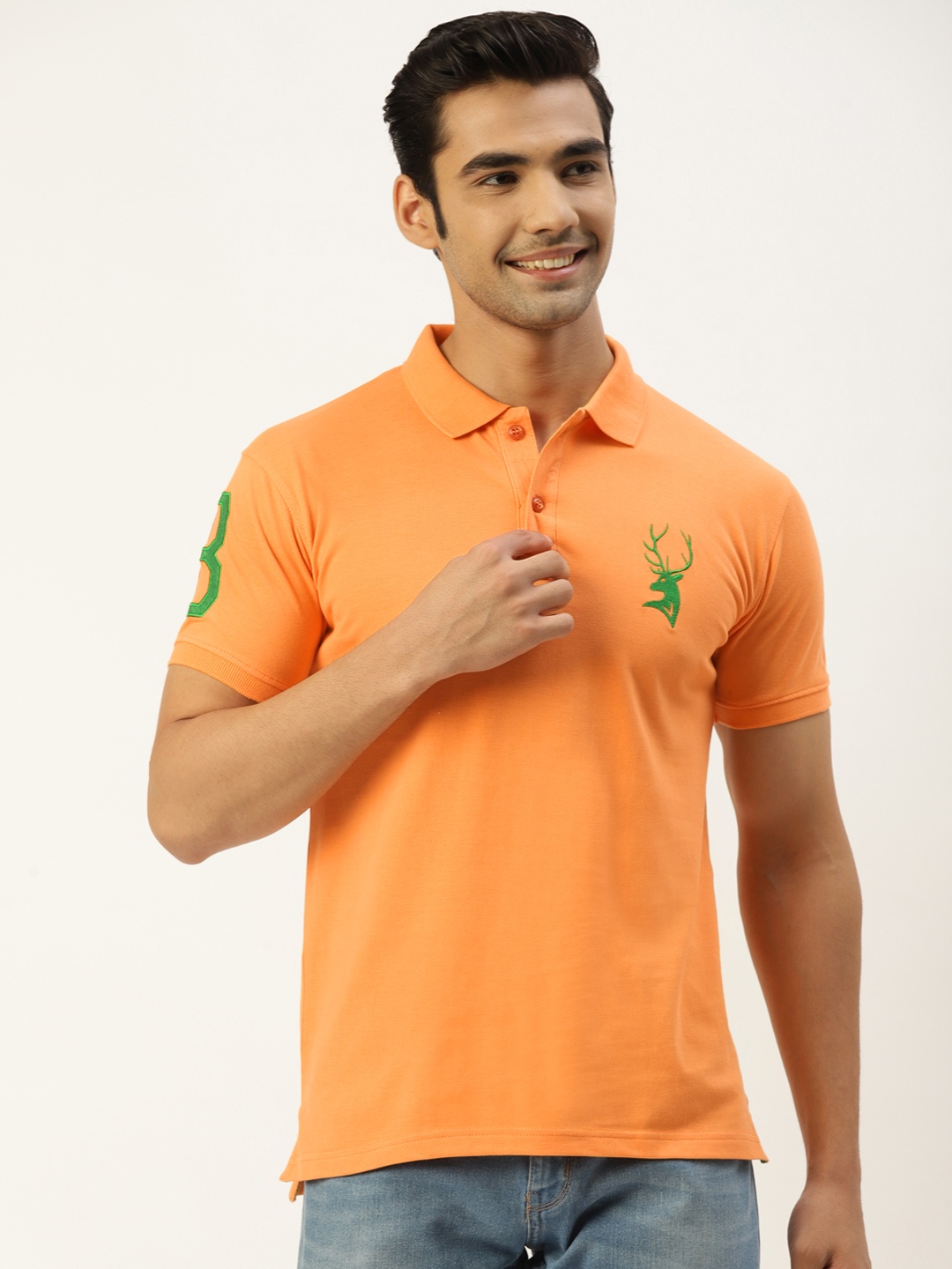 

PORTBLAIR Men Orange Polo Collar T-shirt