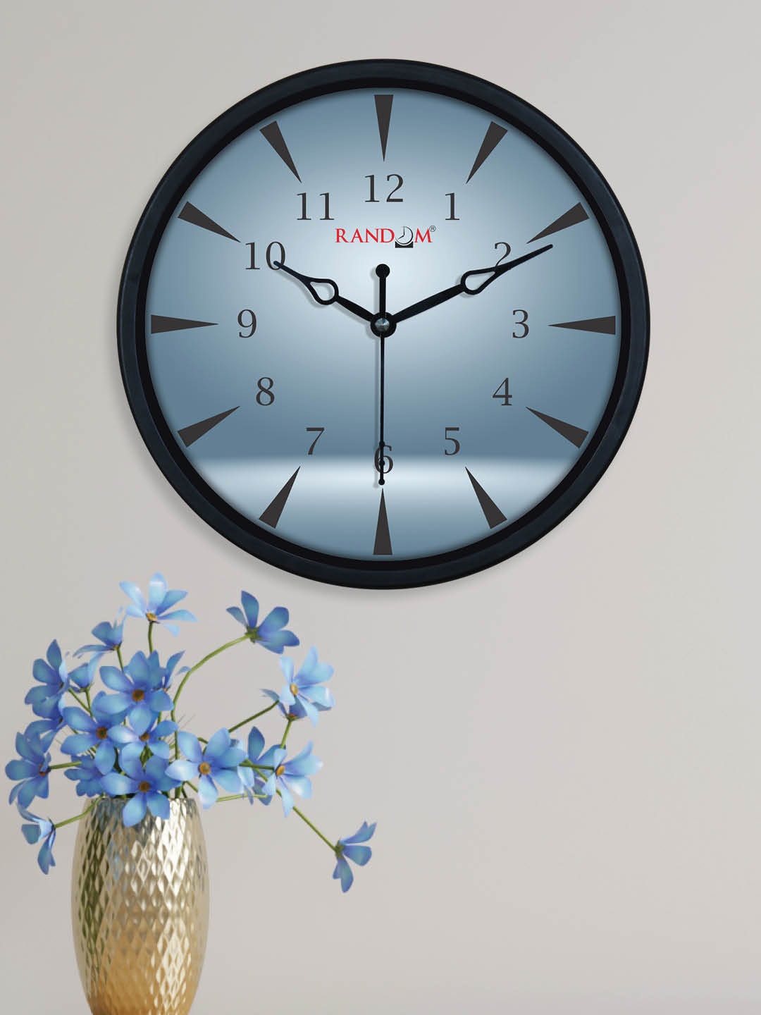 

RANDOM Blue & Black Printed Traditional Wall Clock 30 x 30 cm
