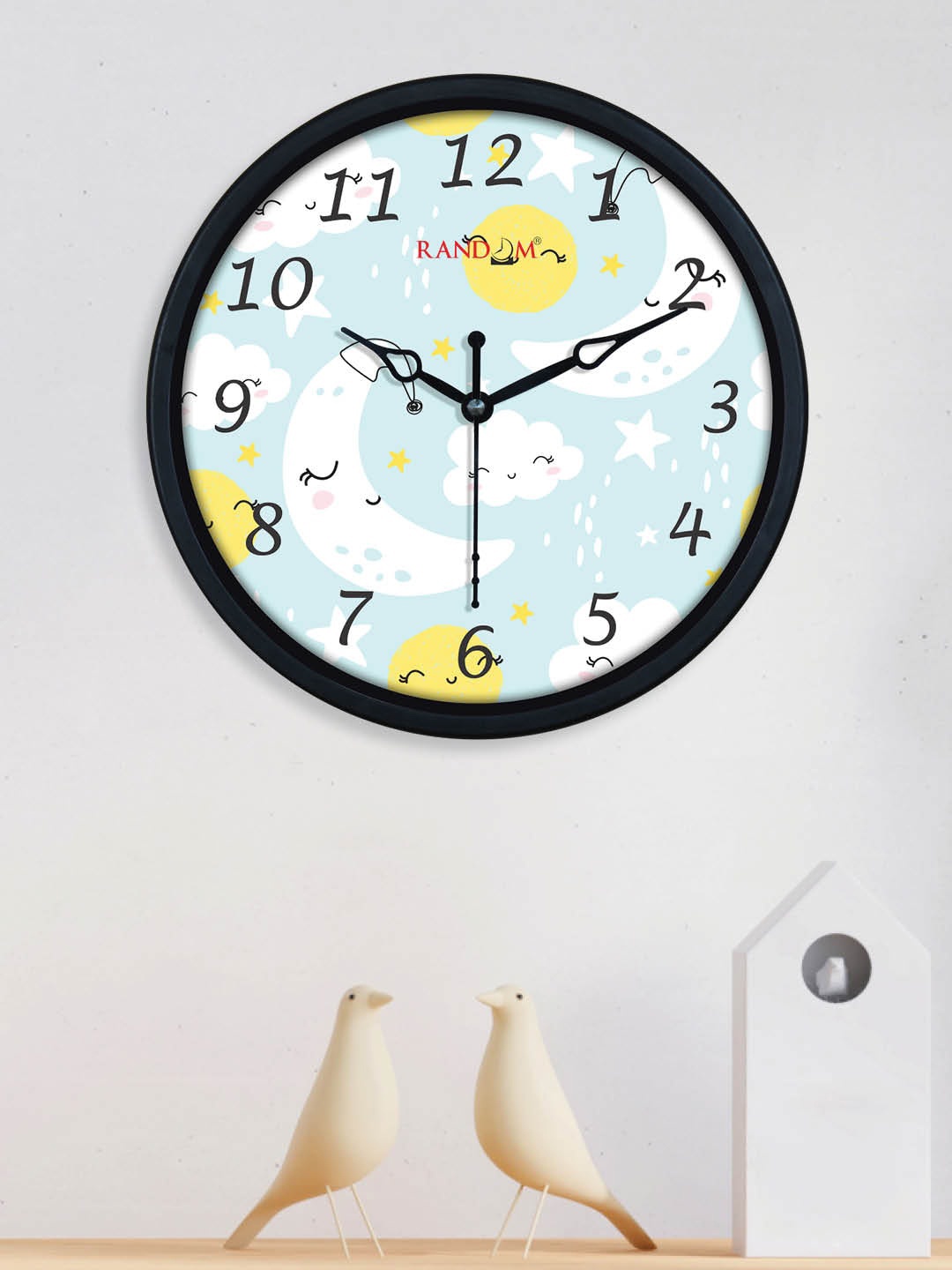 

RANDOM Blue & White Printed Contemporary Wall Clock