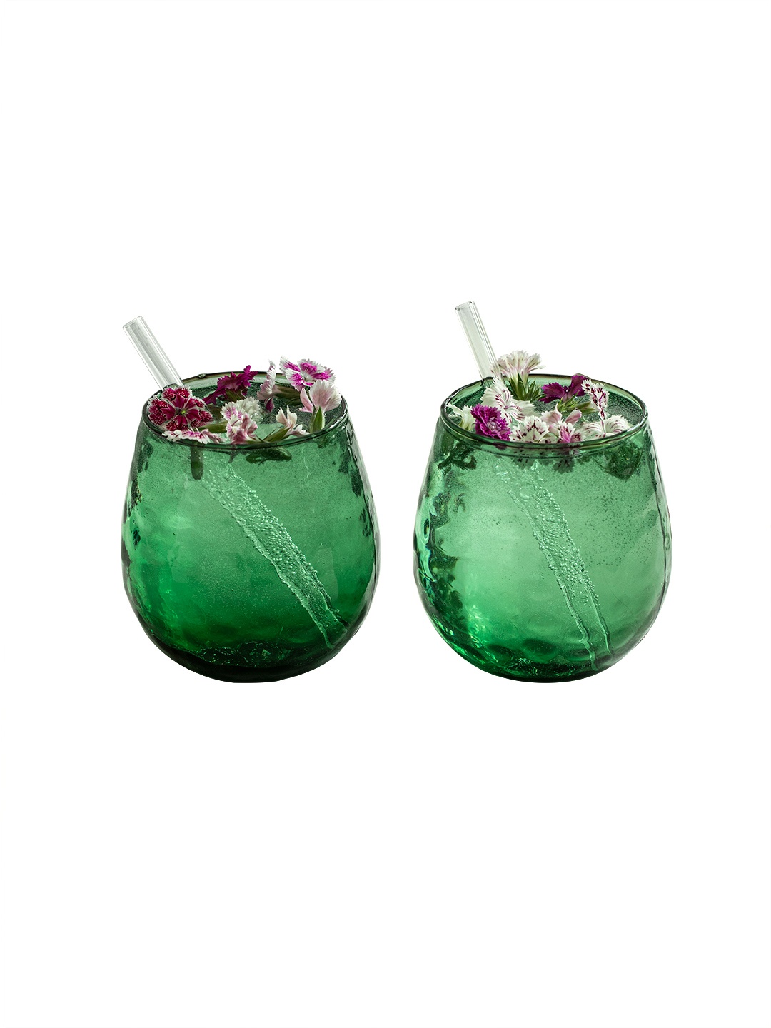 

ellementry Green Transparent Set Of 2Textured Midori Tumbler
