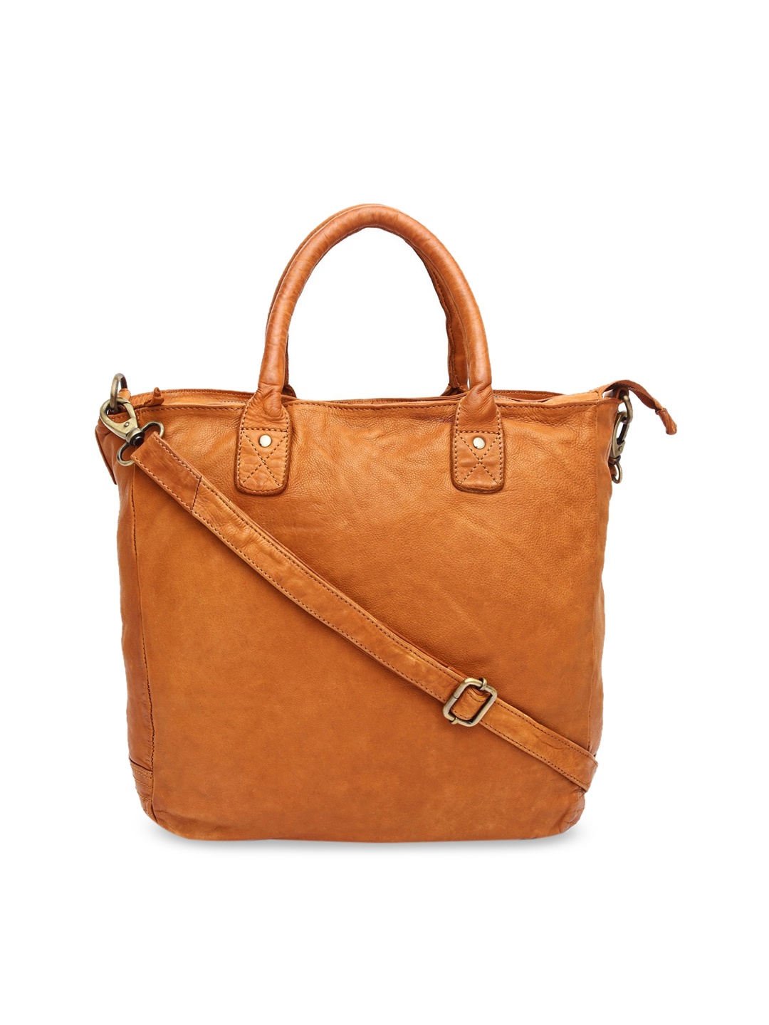 

WildHorn Women Yellow Leather Shopper Tote Bag