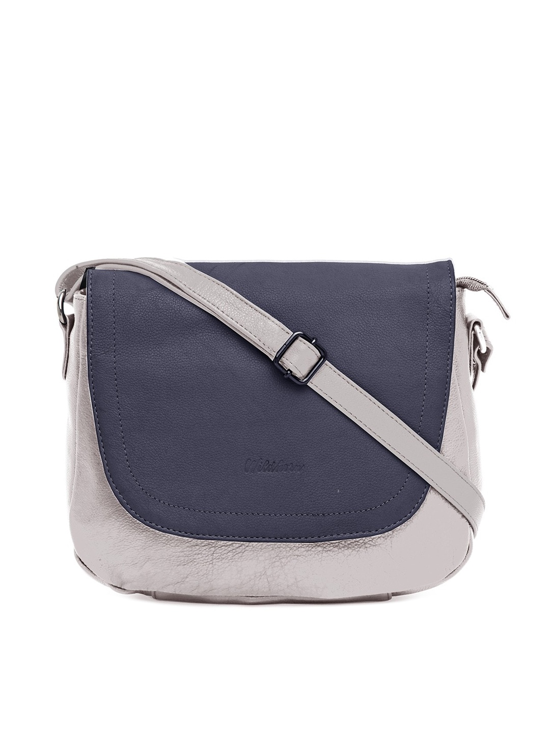 

WildHorn Women Blue Colourblocked Stylish Cross-Body Leather Structured Sling Bag