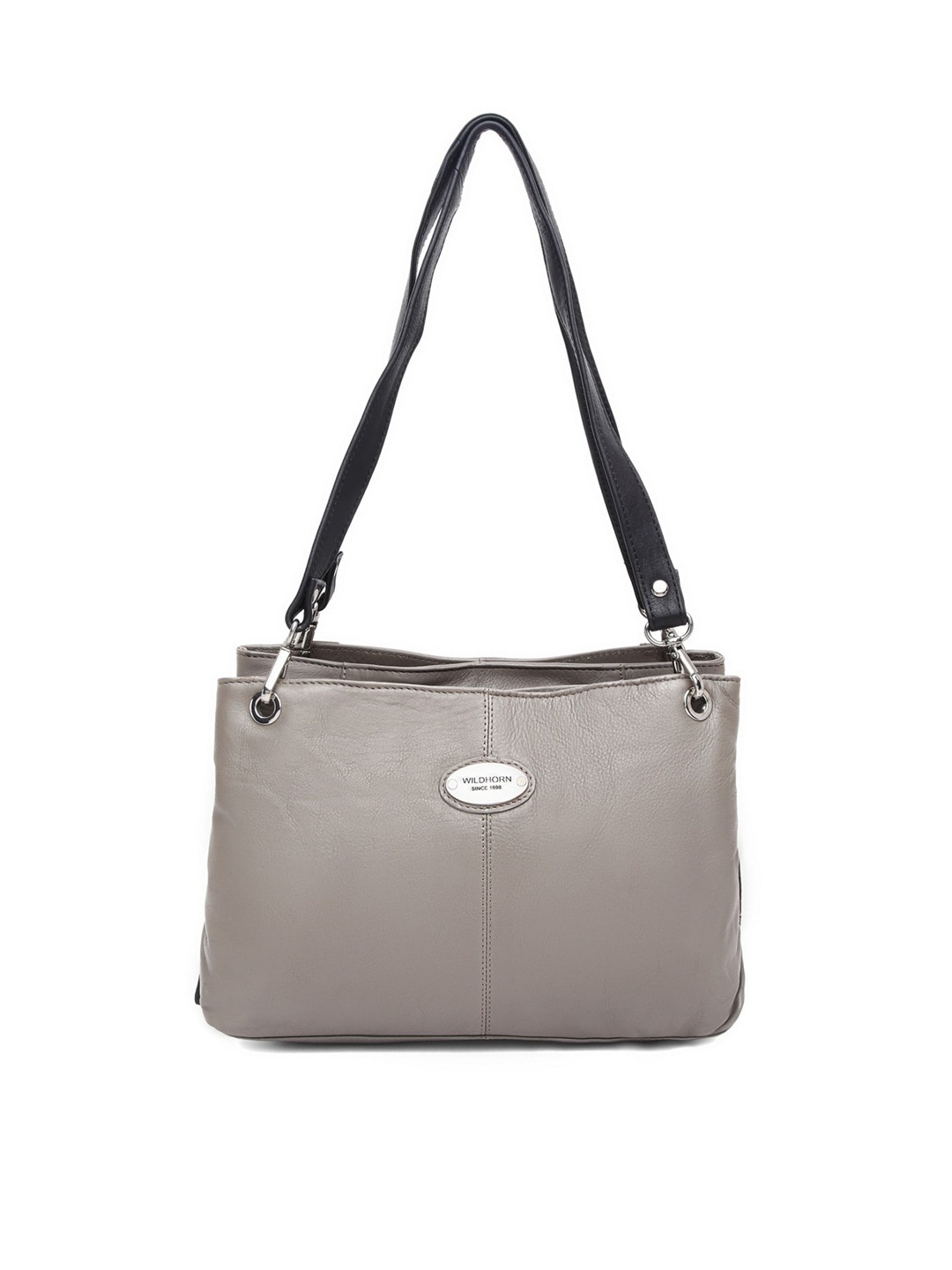 

WildHorn Grey Leather Structured Shoulder Bag