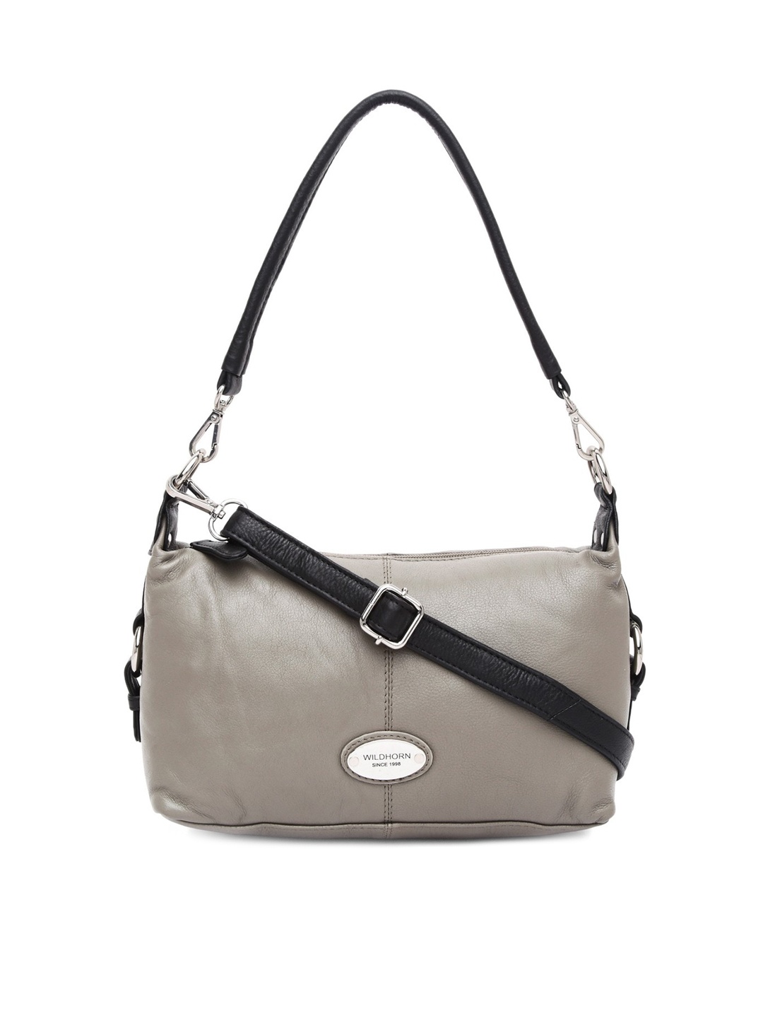 

WildHorn Grey Leather Structured Shoulder Bag